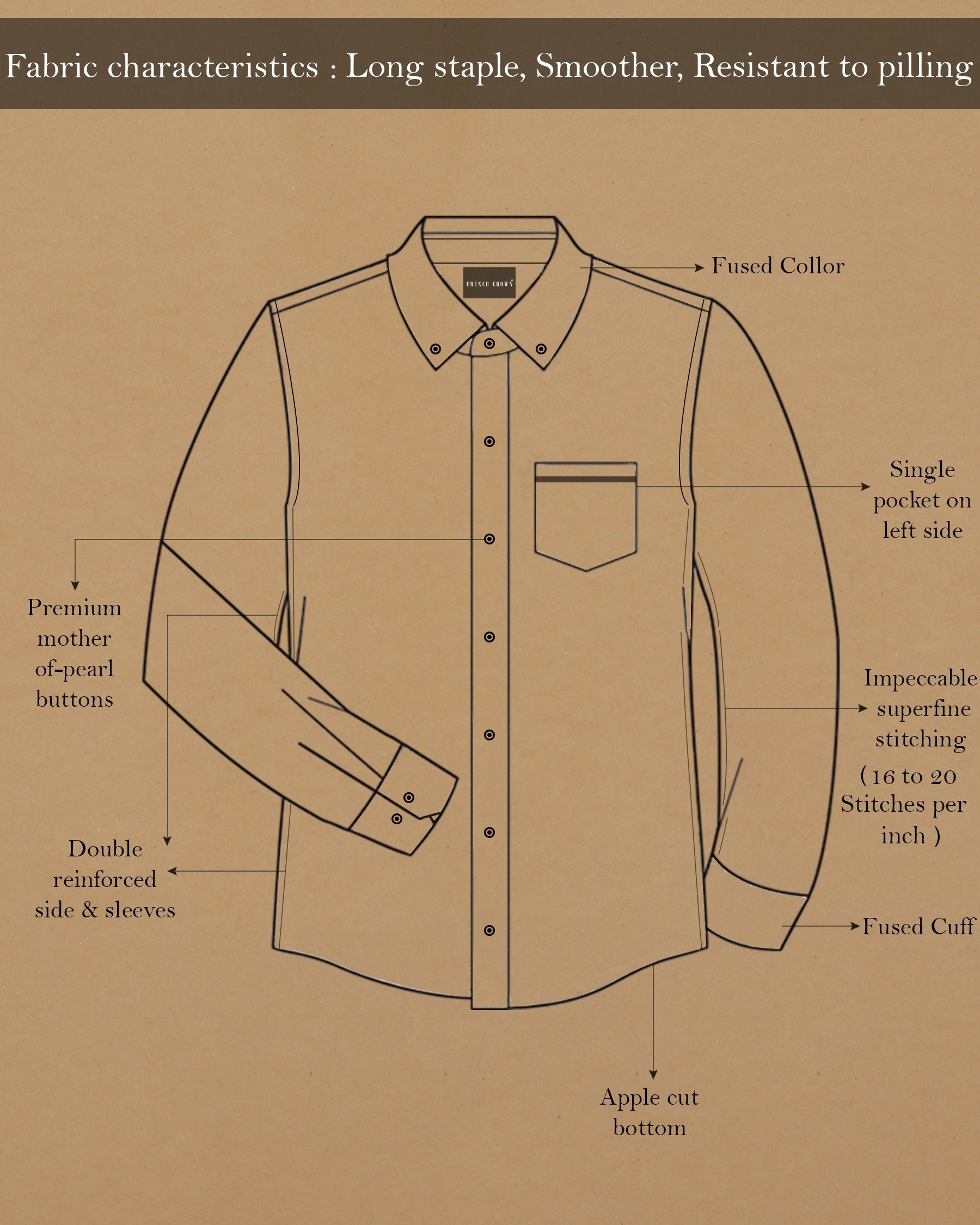 Mid blue Micro-checked Premium Cotton Shirt