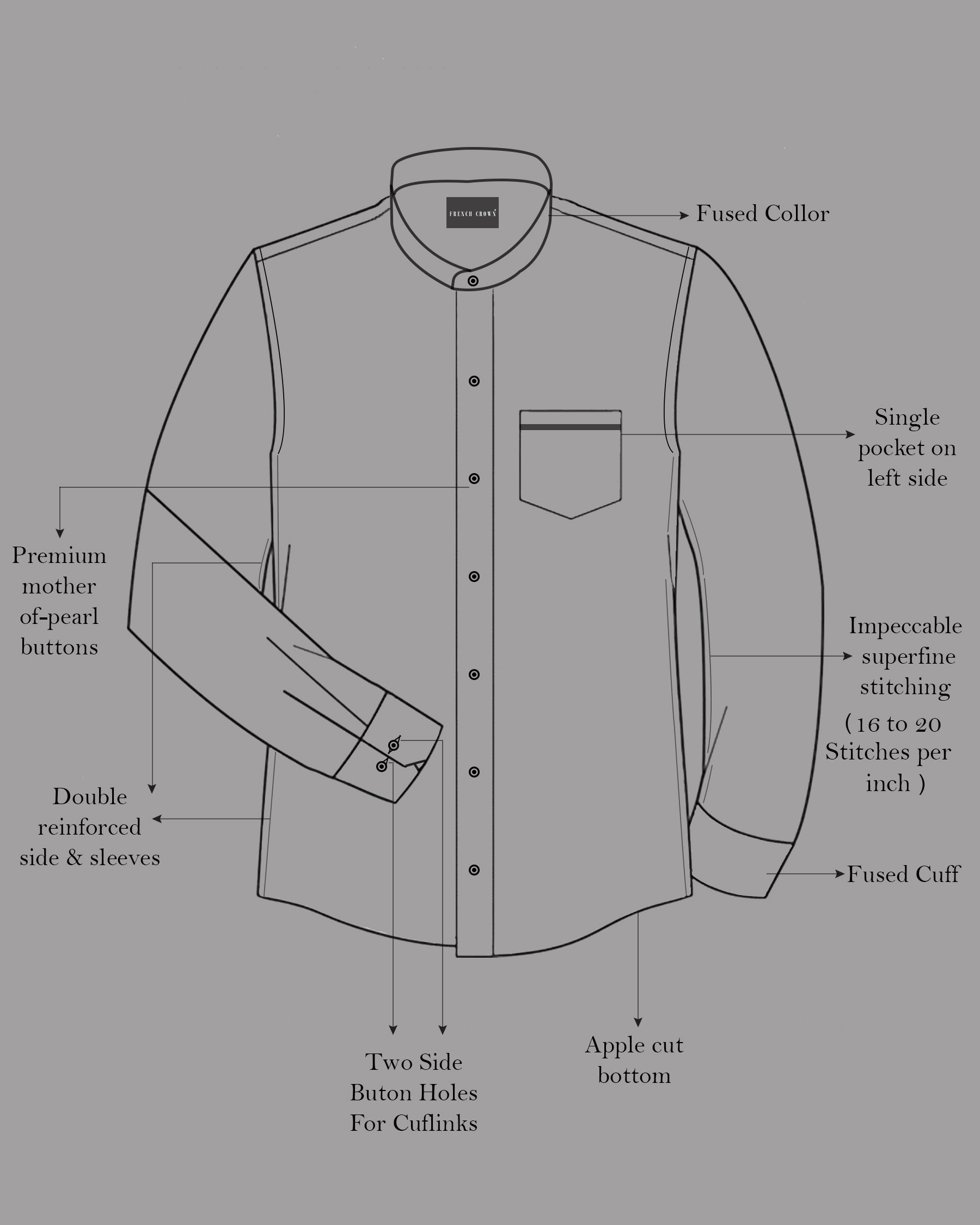 Bistre Brown Printed With Black Collar Super Soft Premium Cotton Designer Shirt