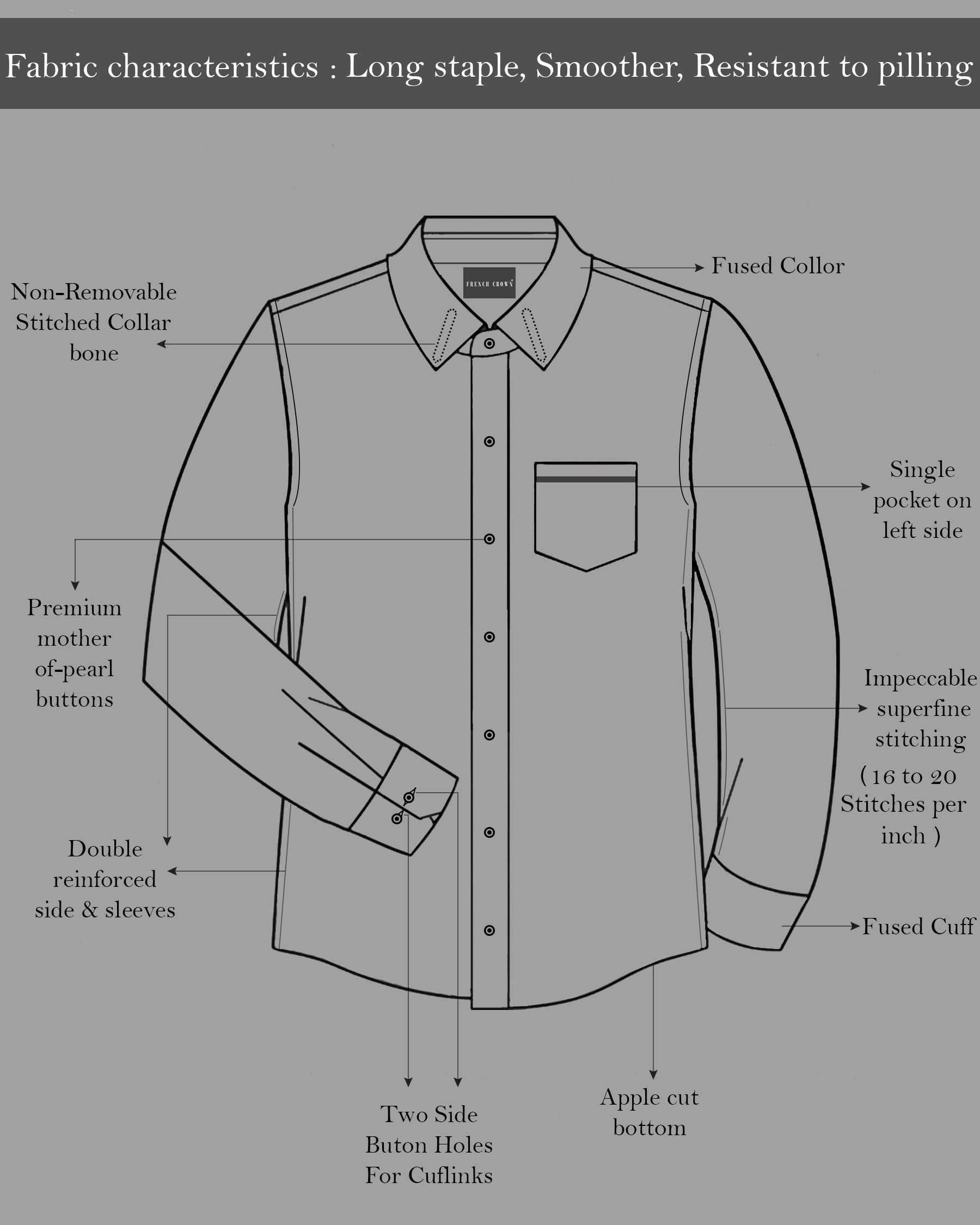 Pale Sky Grey  Seersucker Giza Cotton Shirt