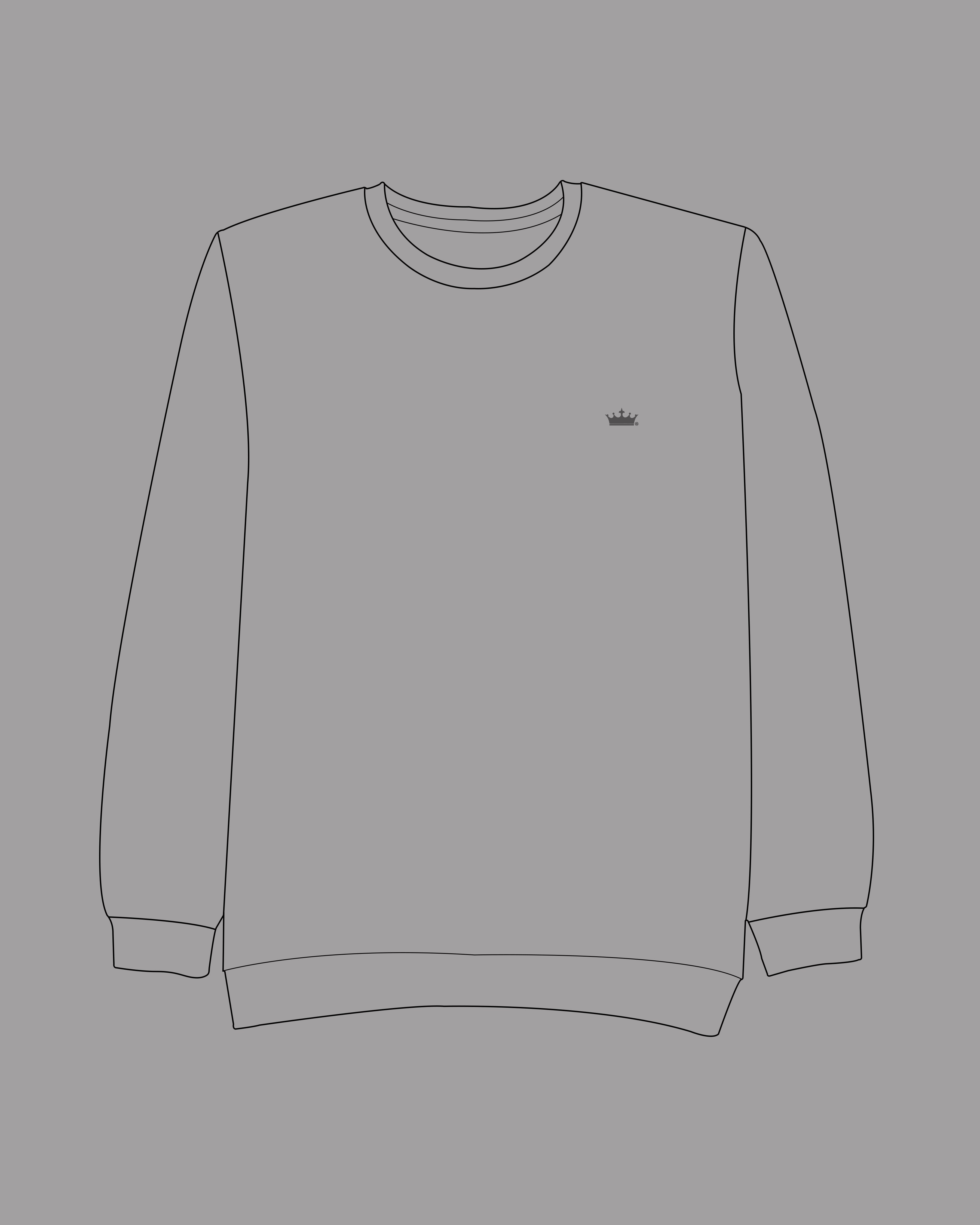Jade Black with Saffron and White Block Pattern Premium Interlock Cotton Fabric Sweatshirt