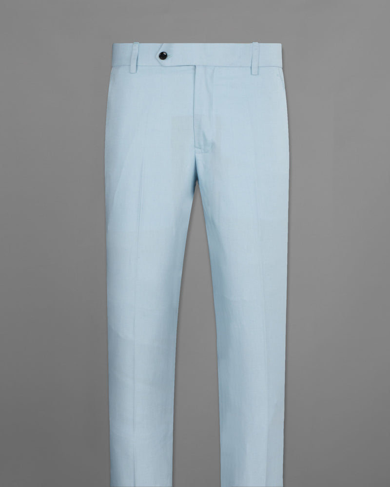 Buy INDIAN TERRAIN Sky Blue Mens Brooklyn Fit Solid Casual Trousers   Shoppers Stop