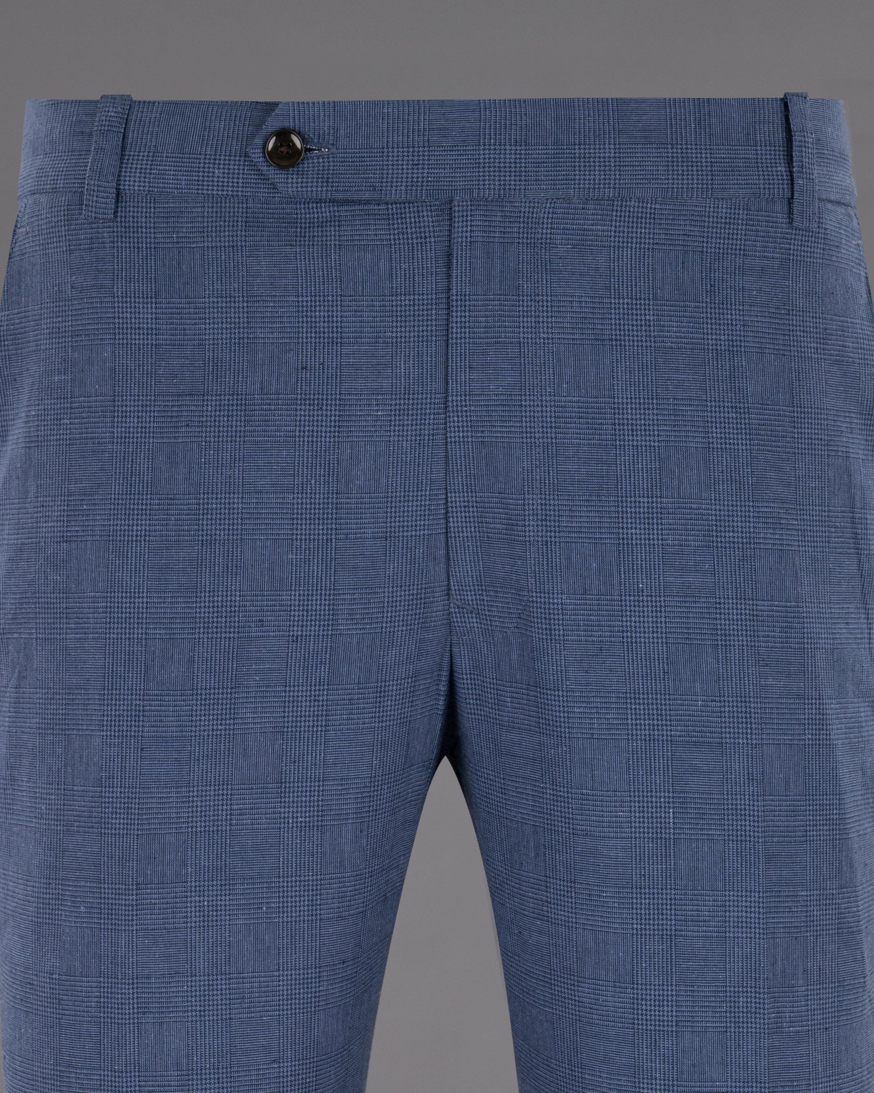 Fiord Blue Subtle Plaid Premium Cotton Pant T1229-28, T1229-30, T1229-32, T1229-34, T1229-36, T1229-38, T1229-40, T1229-42, T1229-44