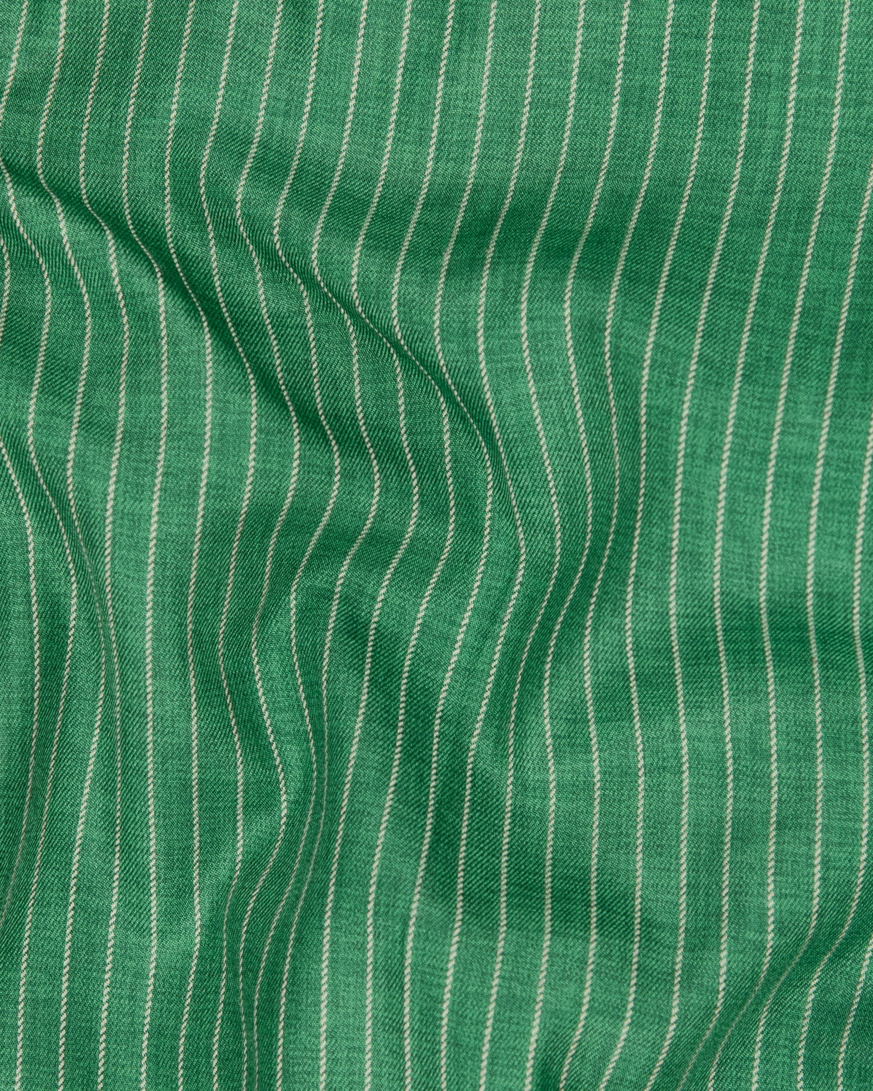 Viridian Green Striped Woolrich Pant