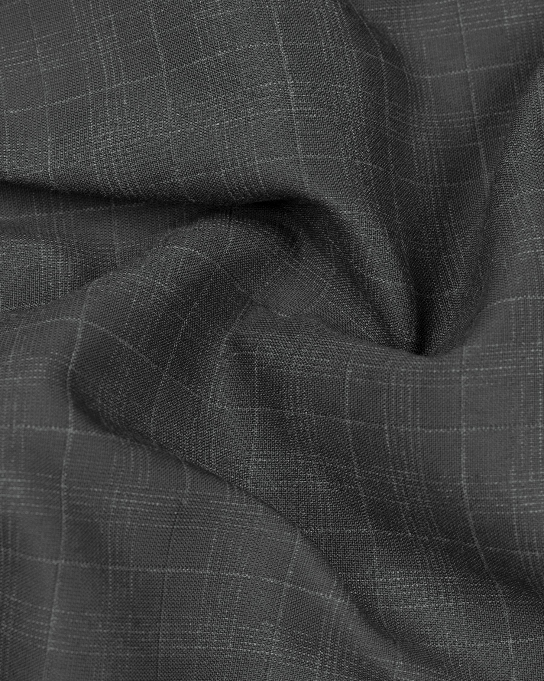 Tuatara Grey Windowpane Wool Rich Pant