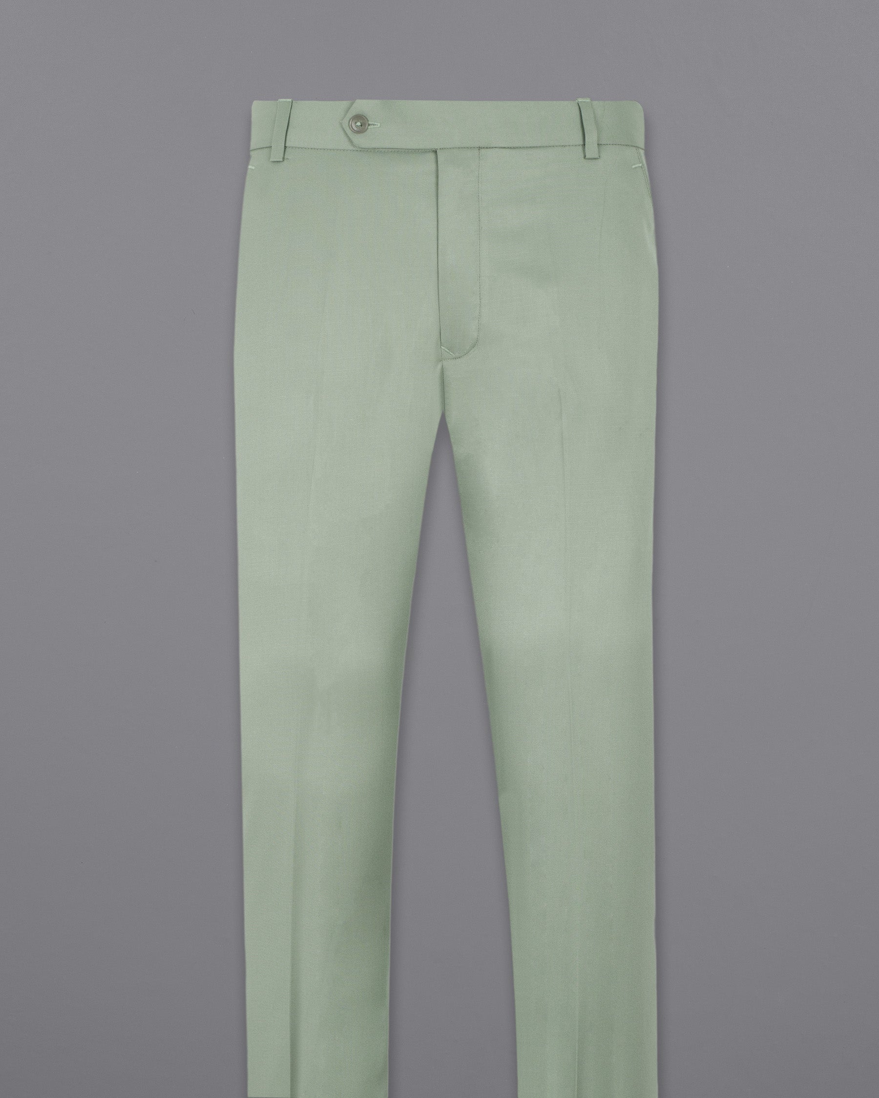 Clay Ash Green Wool Rich Pant - Main Image