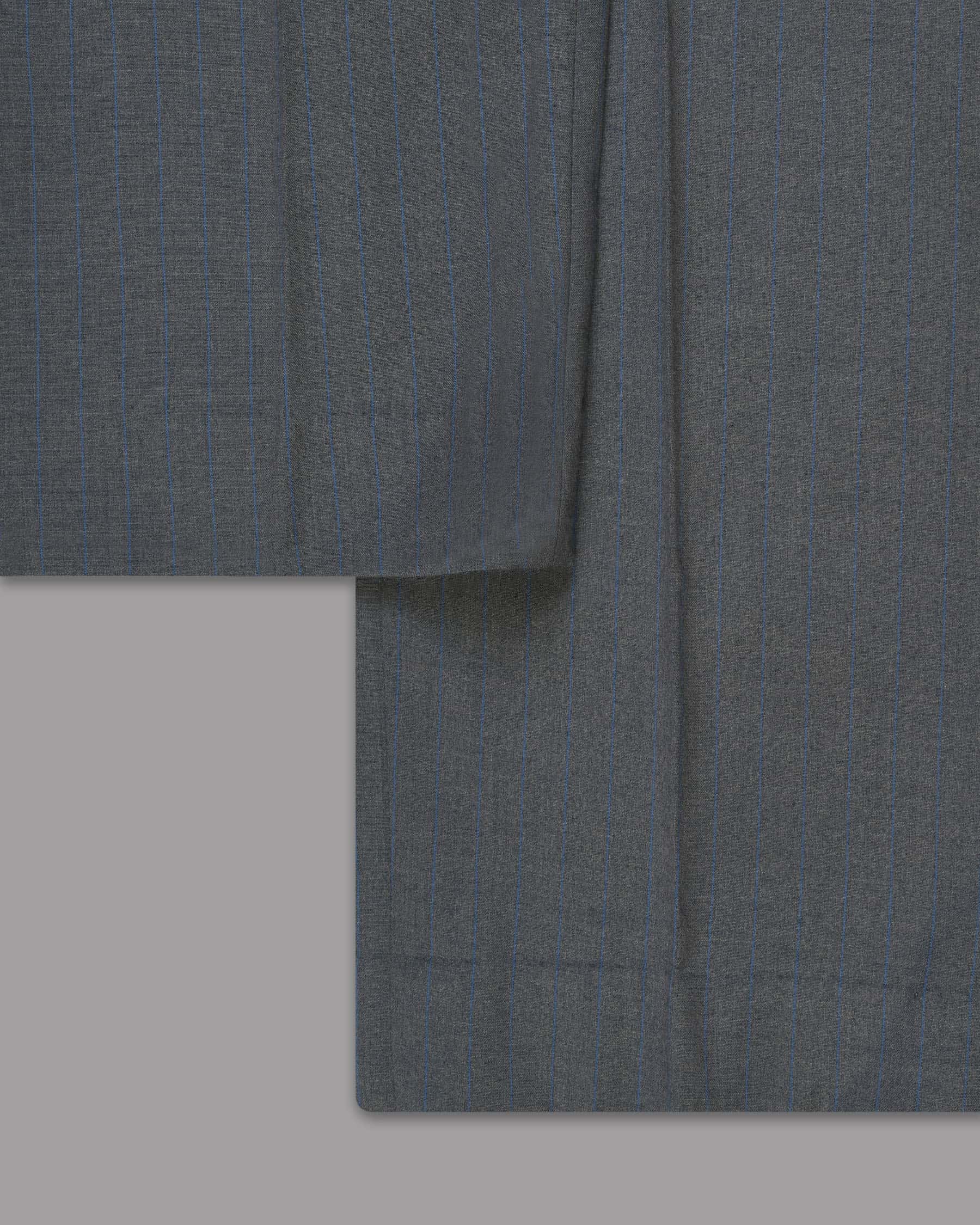 Smoky Grey Subtle Striped Formal Pant