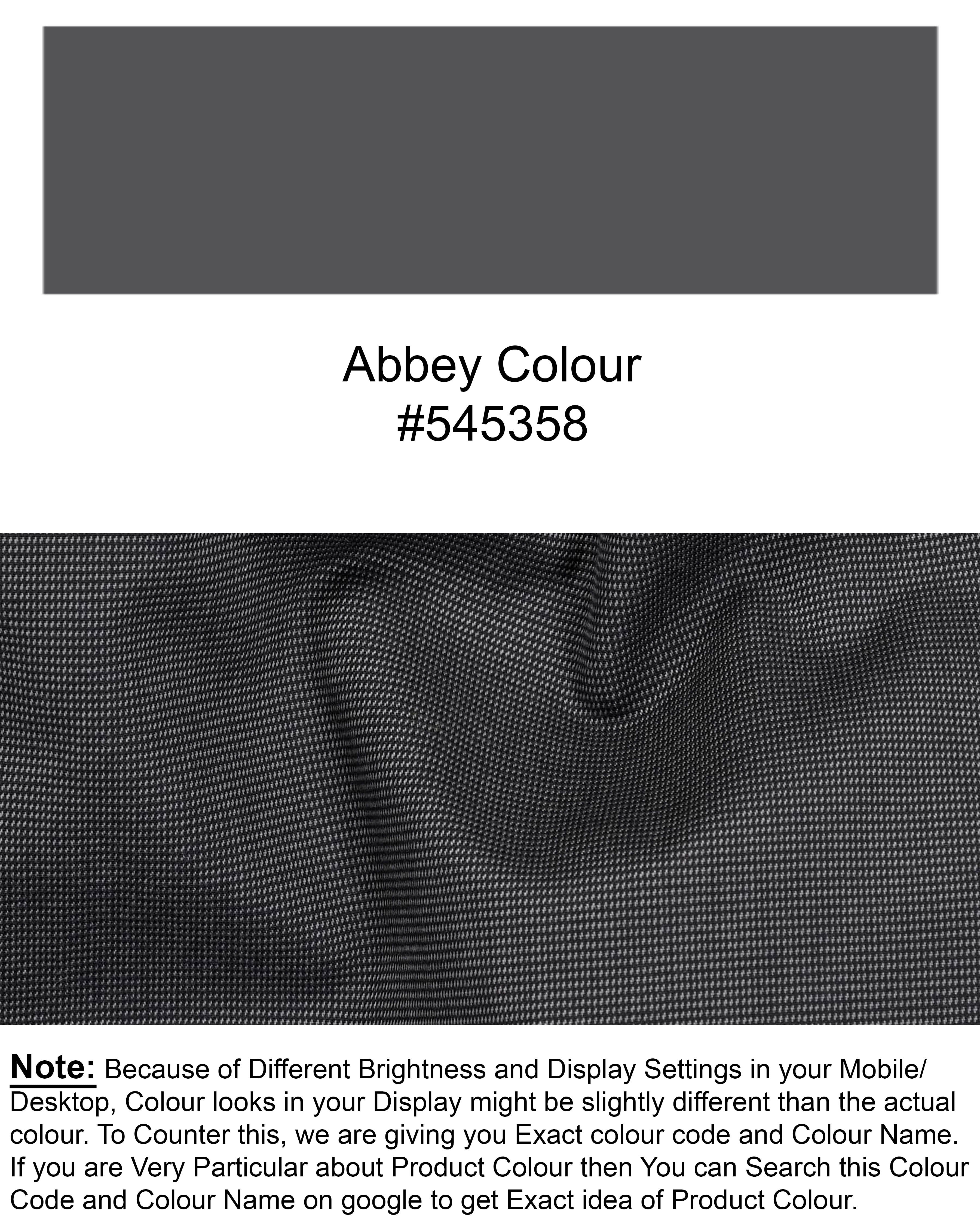 Abbey Gray Micro Textured Wool-Silk blend Pant