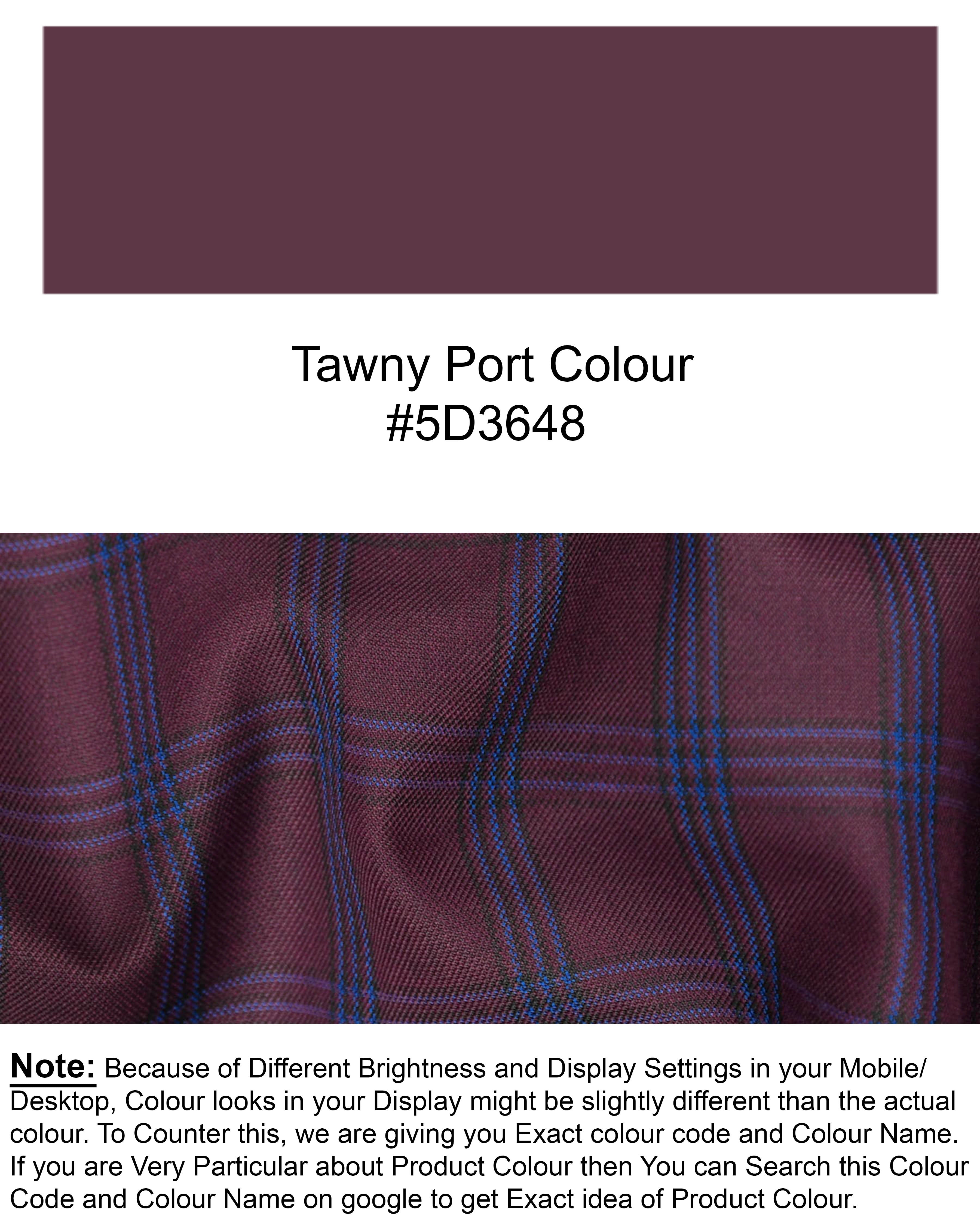 Tawny Port Windowpane Pant