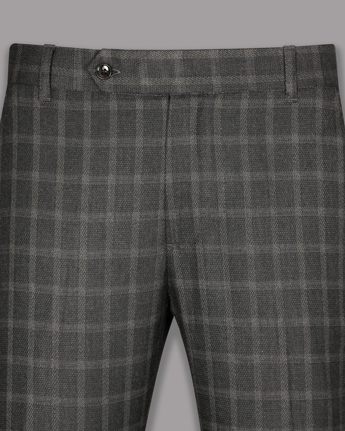 Mortar Grey Tonal Windowpane Pant