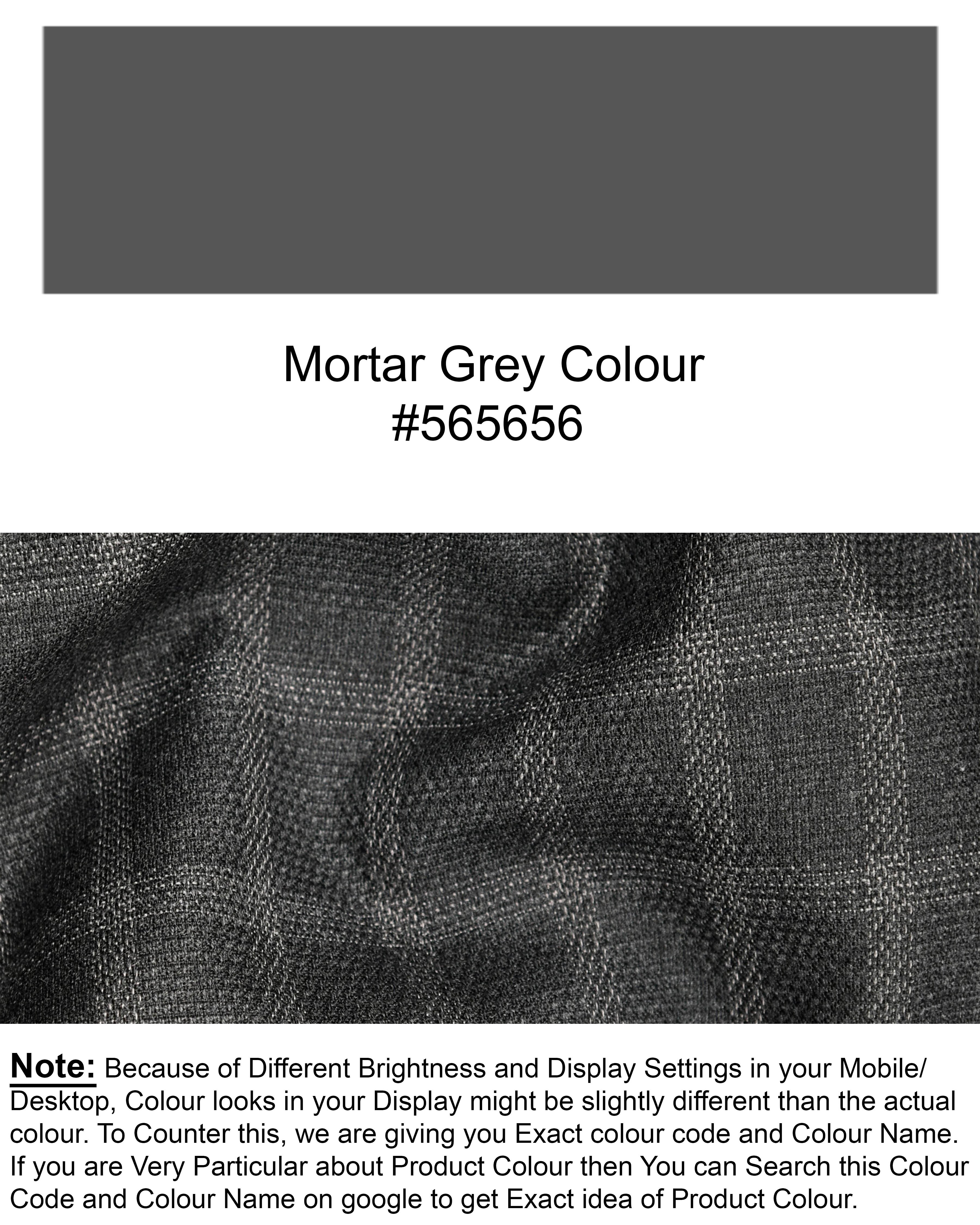 Mortar Grey Tonal Windowpane Pant