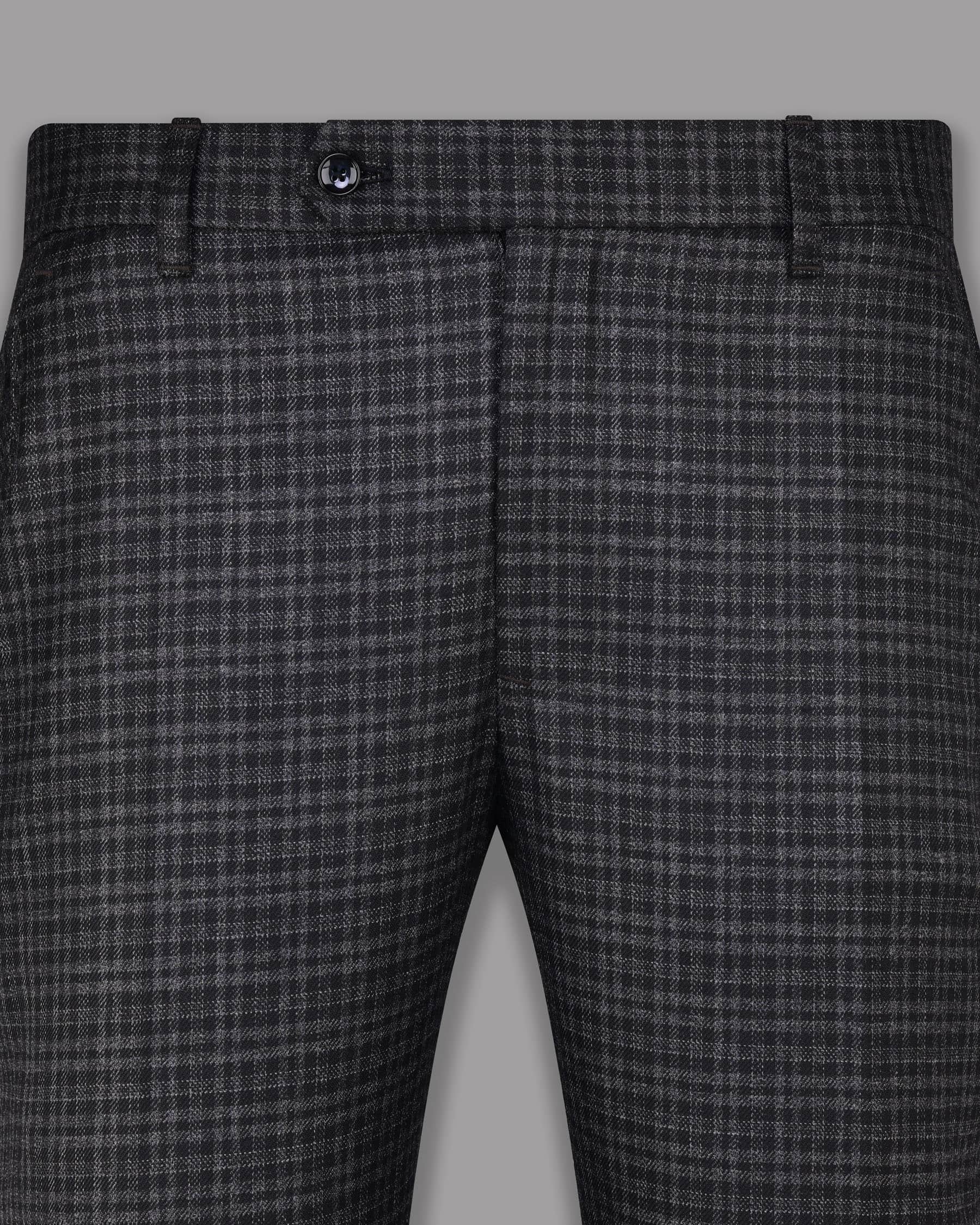 Jade Black With Charcoal Checked Pant T1089-28, T1089-32, T1089-42, T1089-34, T1089-30, T1089-44, T1089-36, T1089-38, T1089-40