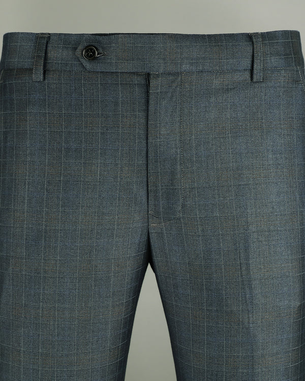 Cape Cod Grey Wool Rich Windowpane Pant T1190-42, T1190-28, T1190-30, T1190-32, T1190-34, T1190-44, T1190-36, T1190-38, T1190-40