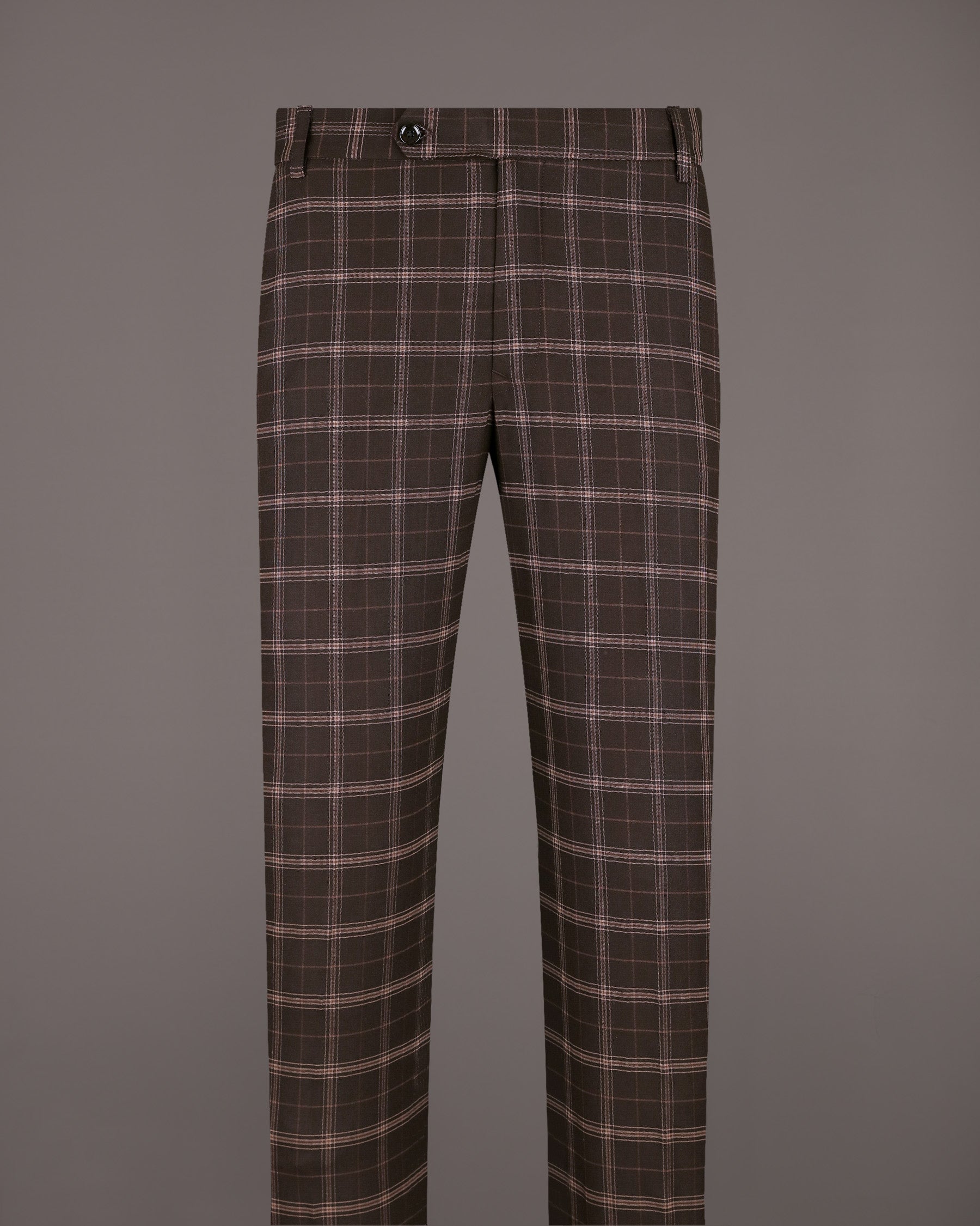 English Walnut Plaid Wool Rich Pant