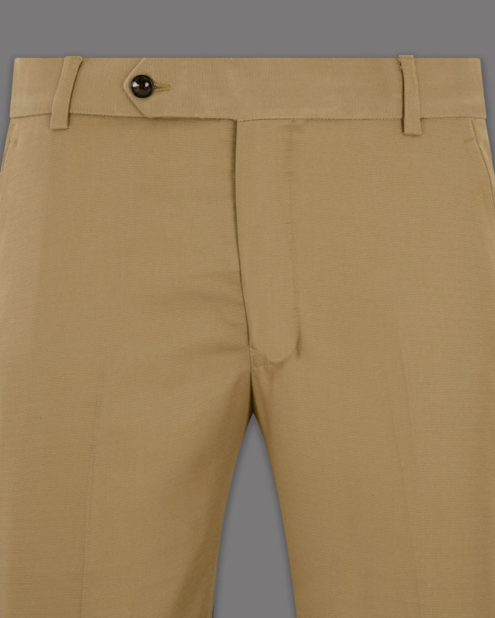Slim Fit Casual Wear Mens Brown Cotton Trousers
