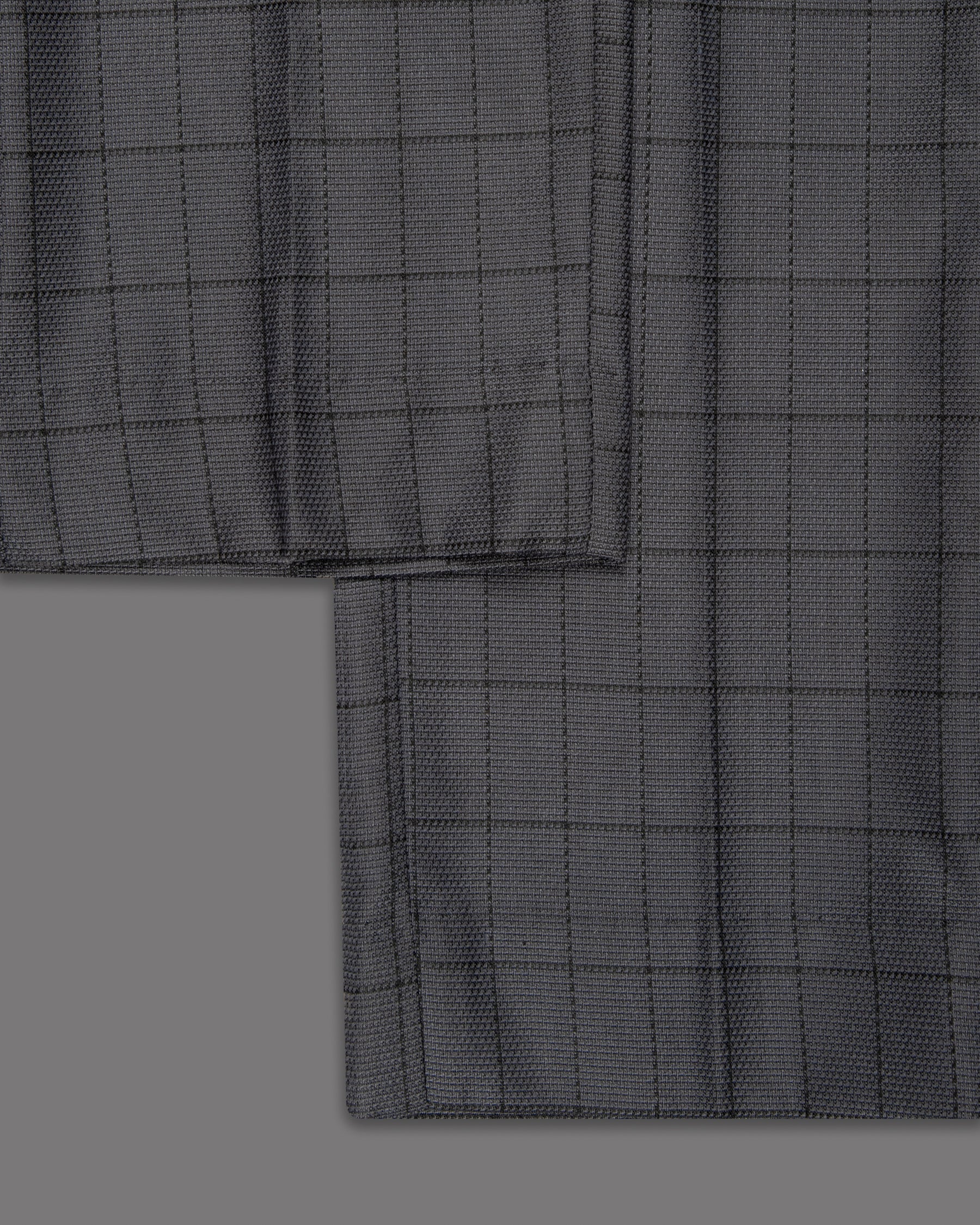 Fuscous Gray Windowpane Wool Rich Pant