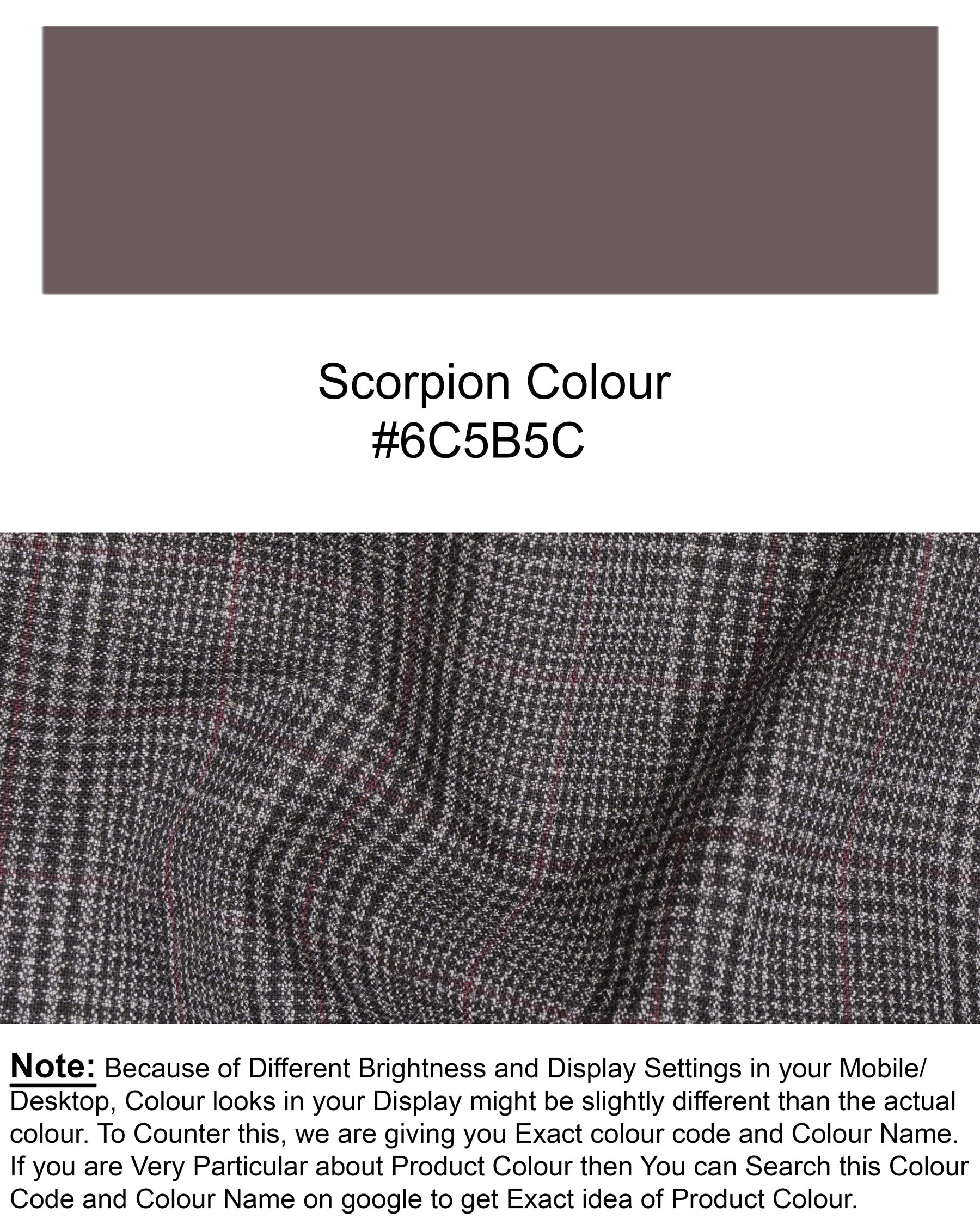 Scorpion Grey Subtle Plaid Wool Rich Pant