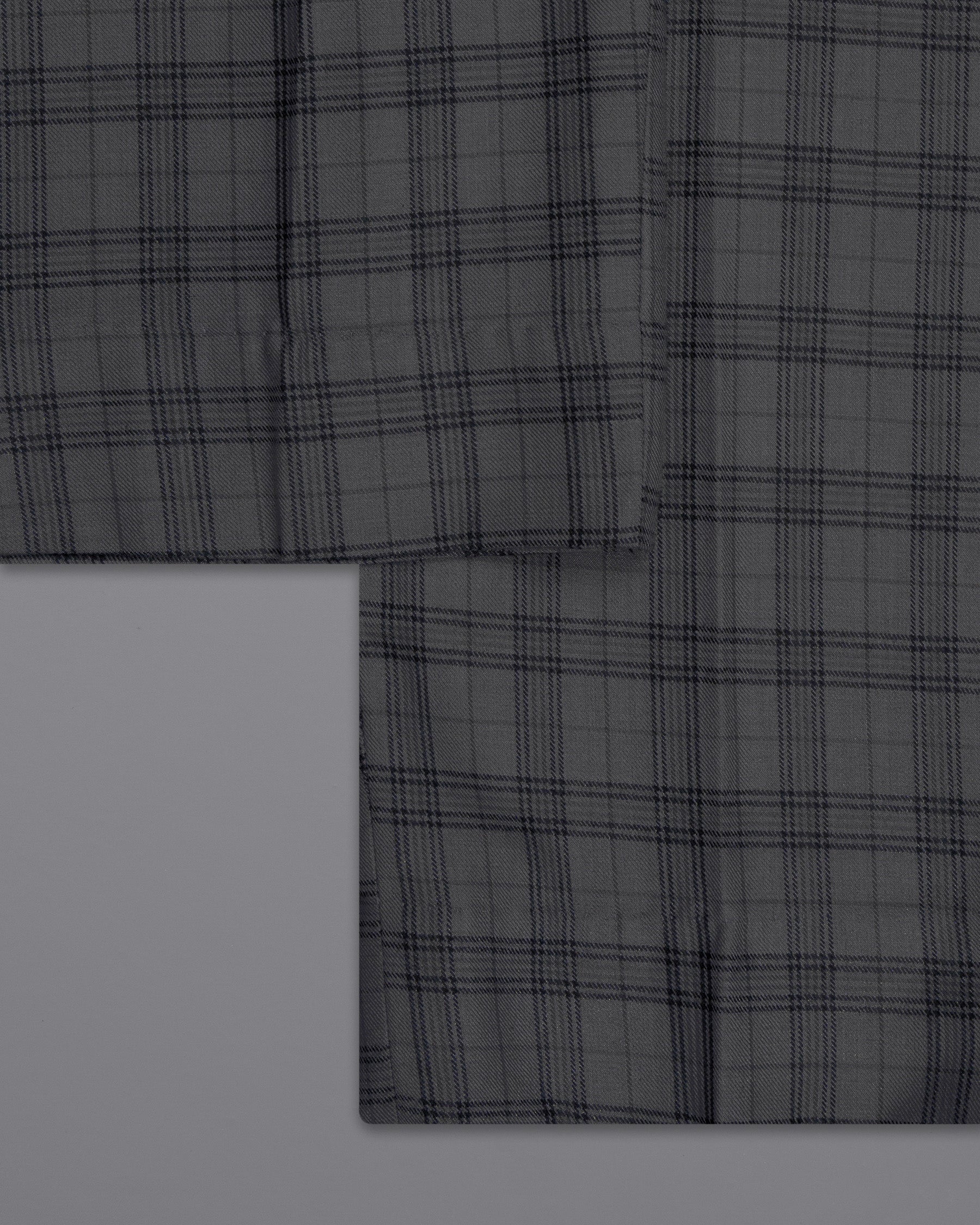 Masala Grey Plaid Wool Rich Pant