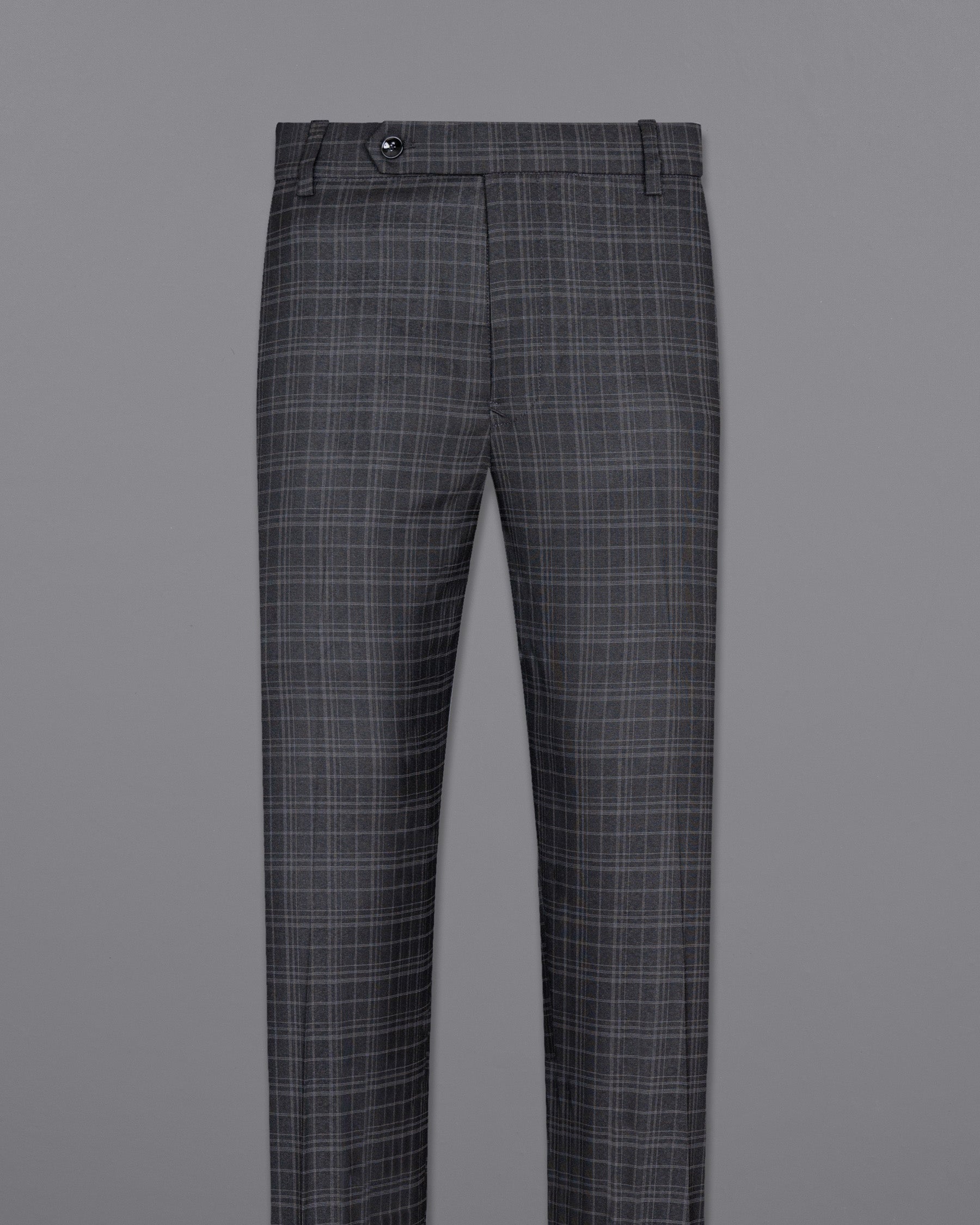 Star Dust and Shark Grey Plaid Wool rich Pant