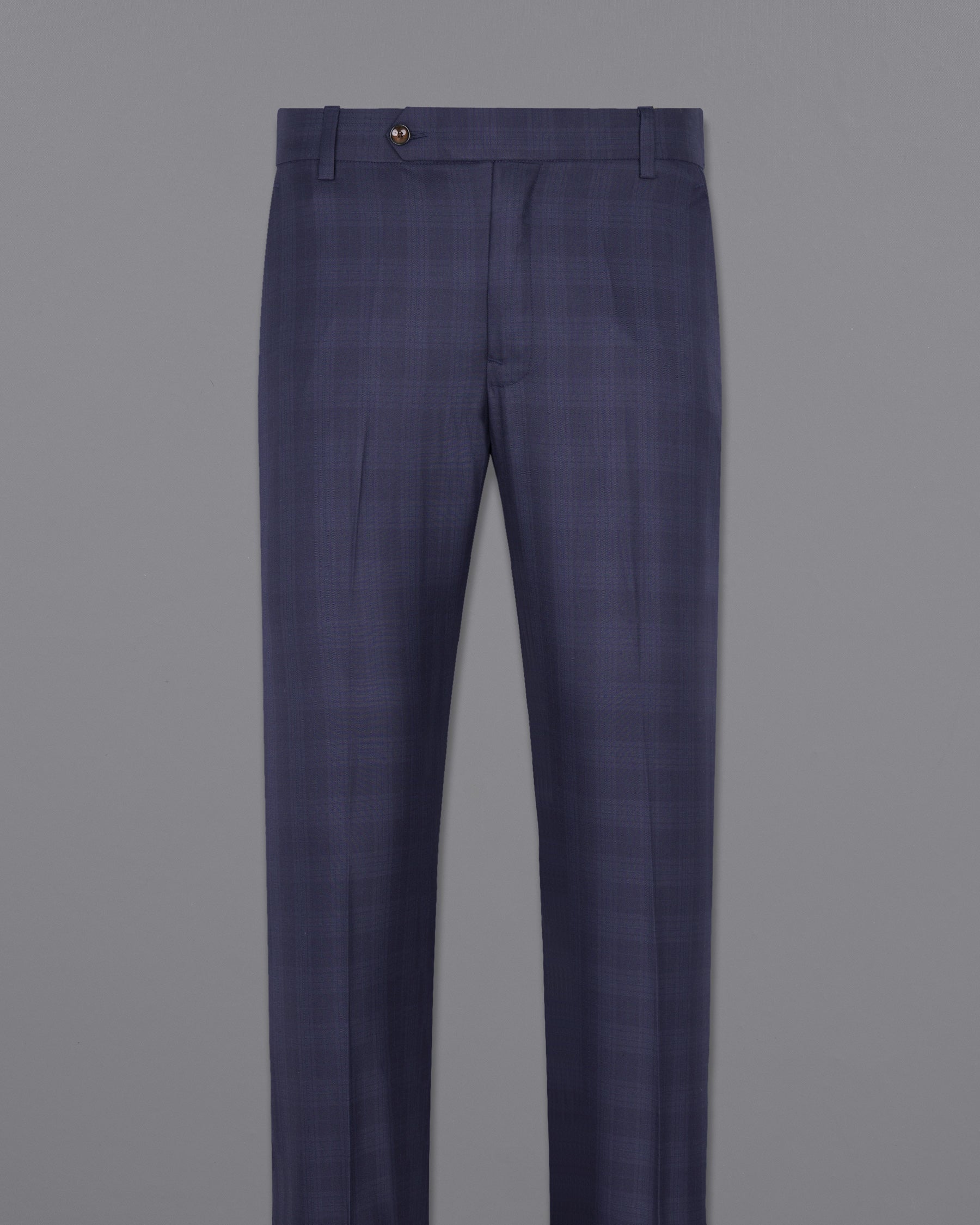 Martinique Blue Wool Rich Plaid Pant