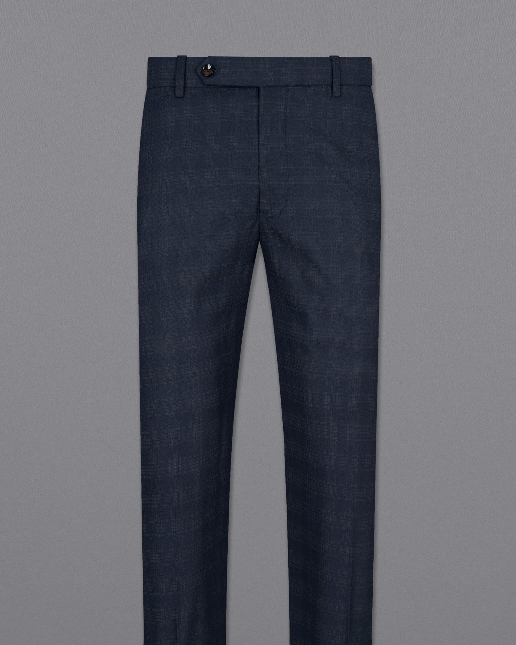 Charade Blue Plaid Wool Rich Pant