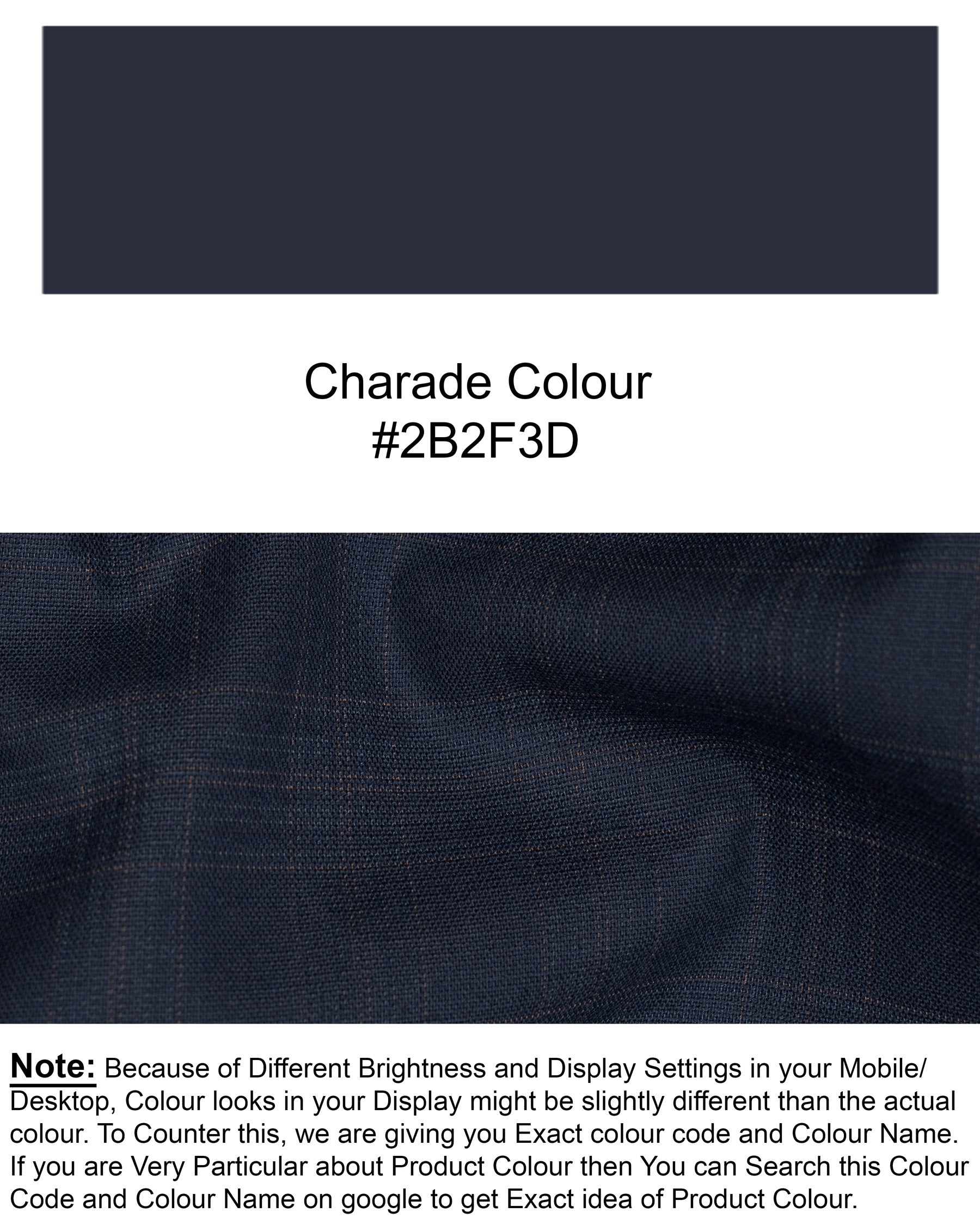 Charade Blue Plaid Wool Rich Pant