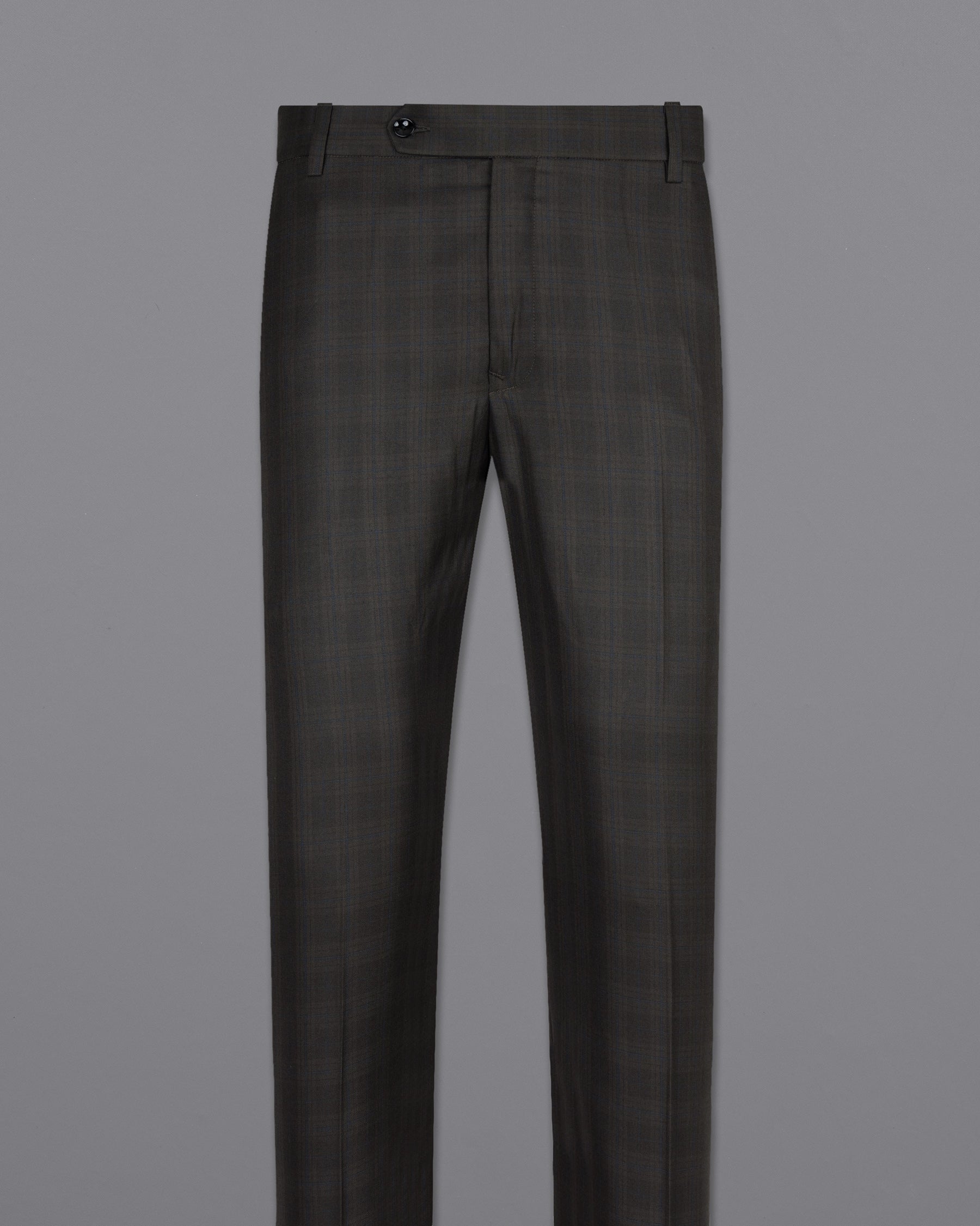 Thunder brown Plaid Wool Rich Pant