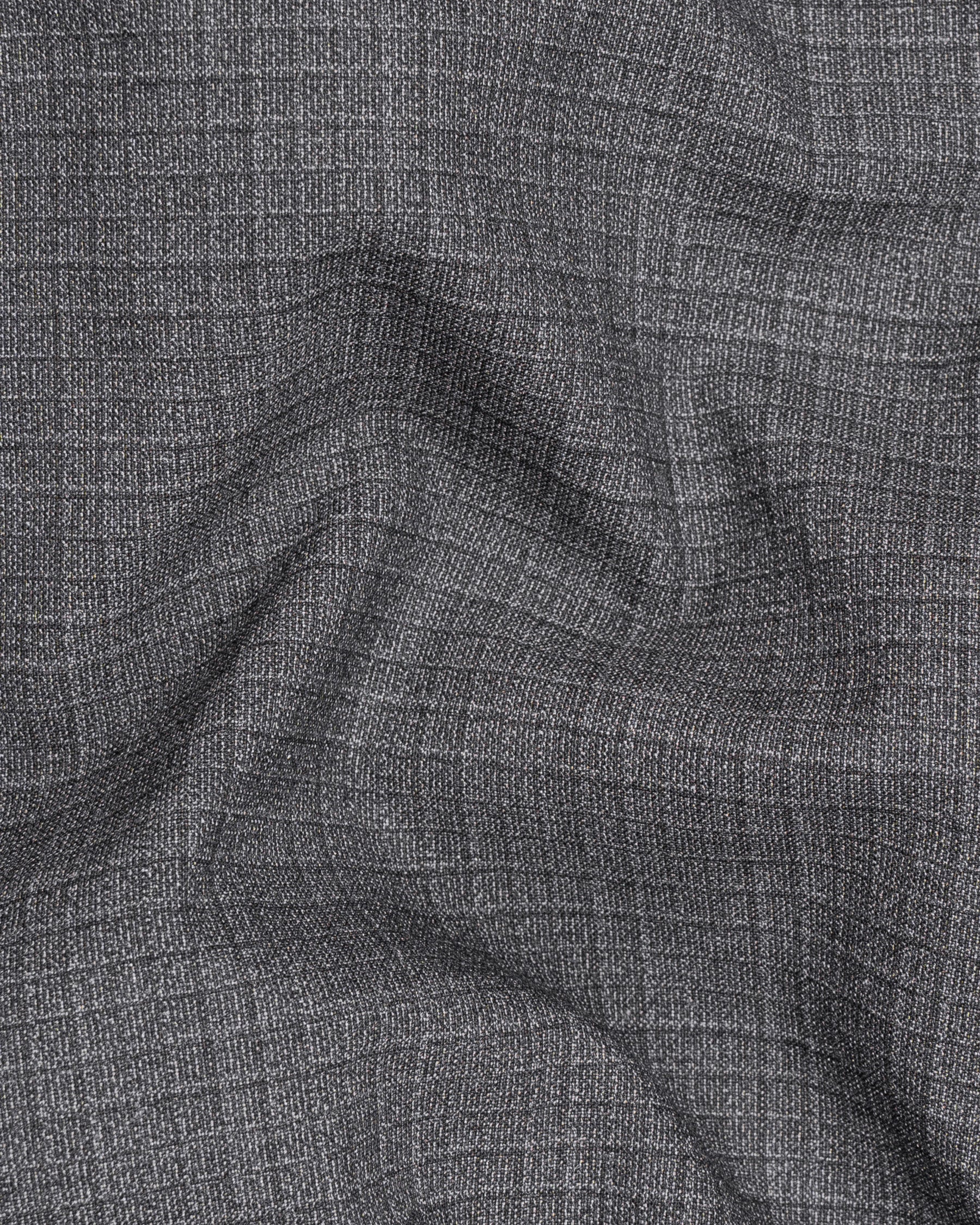 Fuscous Gray Chequered Wool Rich Pant