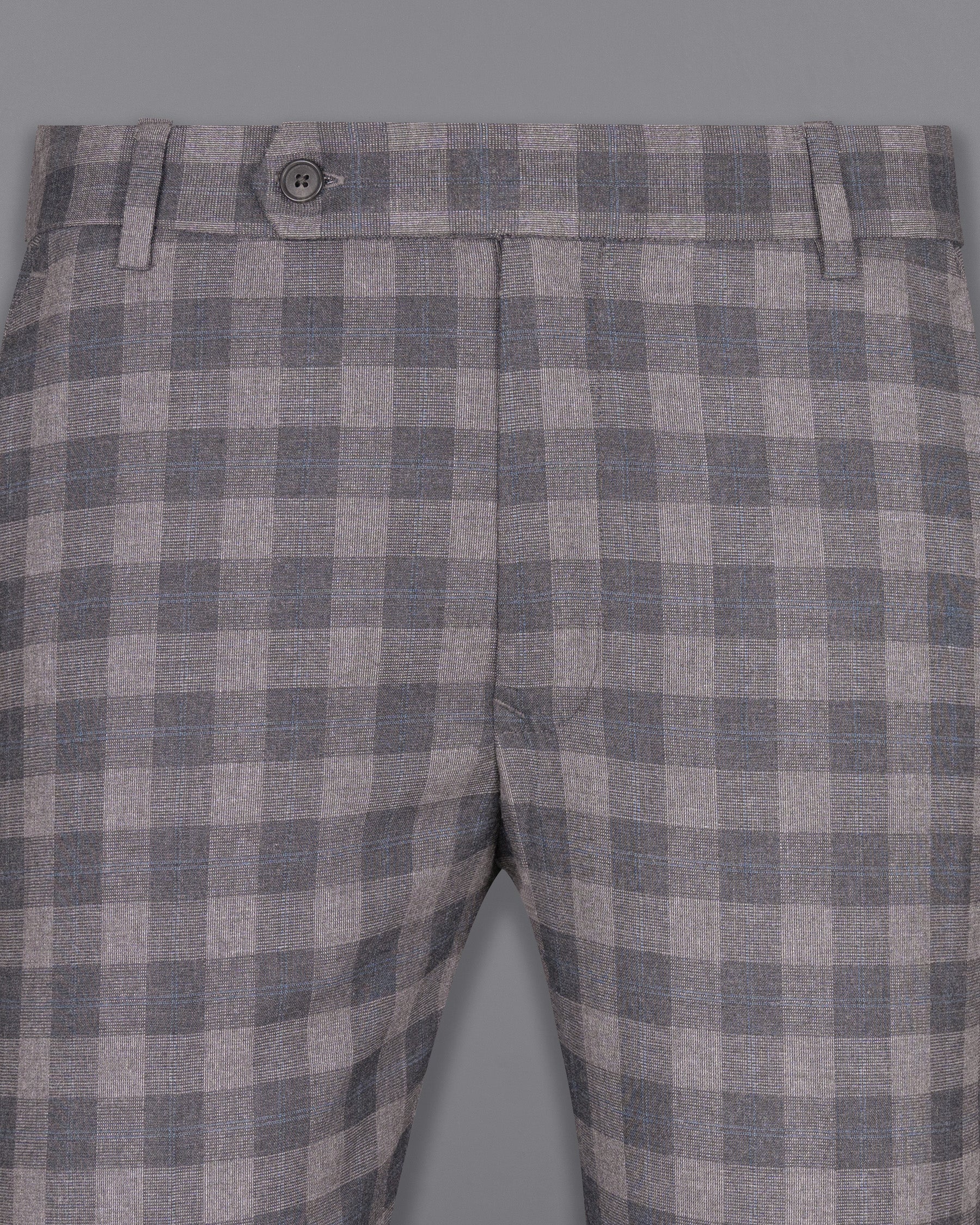 Nobel and Chicago Grey Plaid Wool Rich Pant