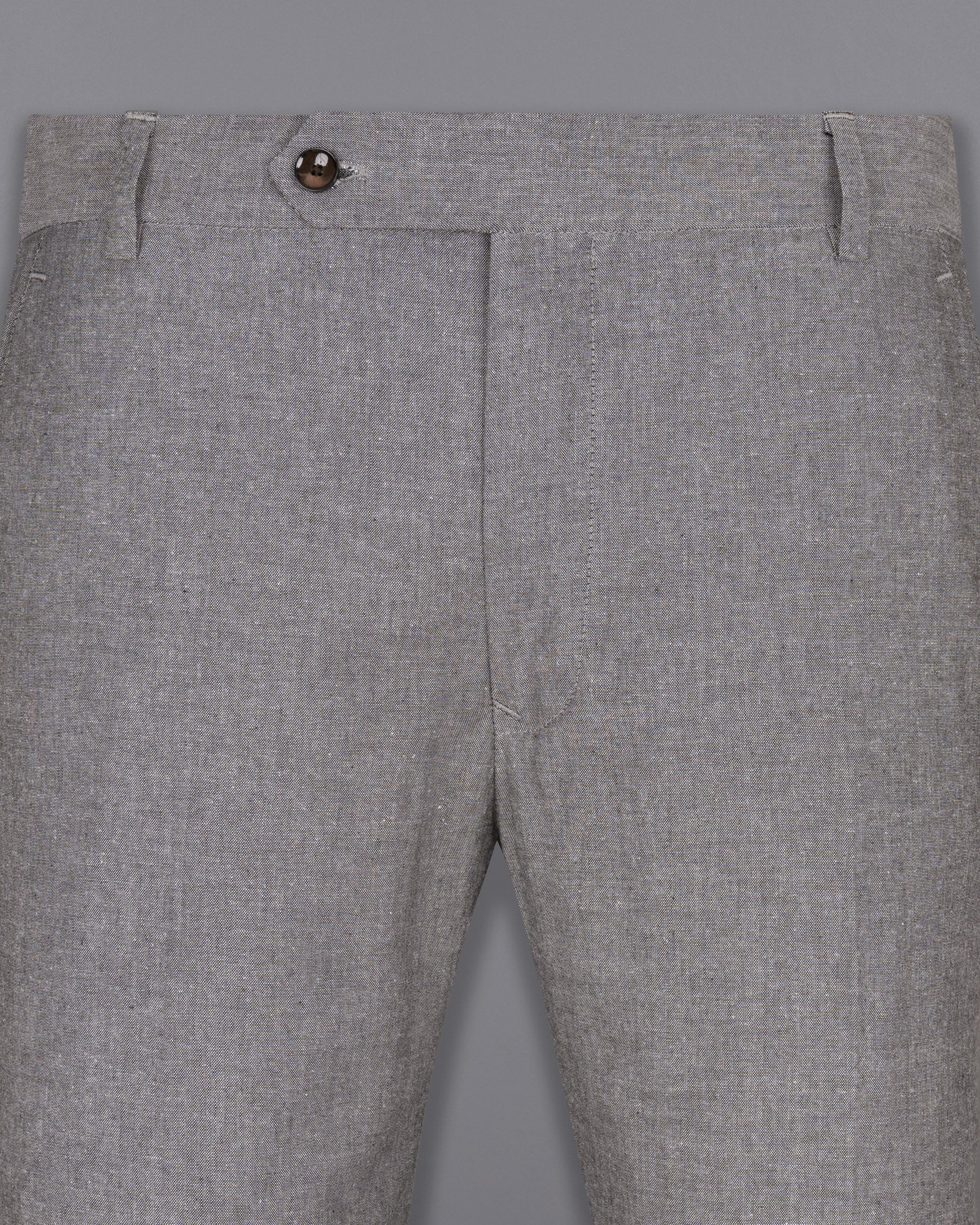 Mountain Mist Grey Luxurious Linen Pant