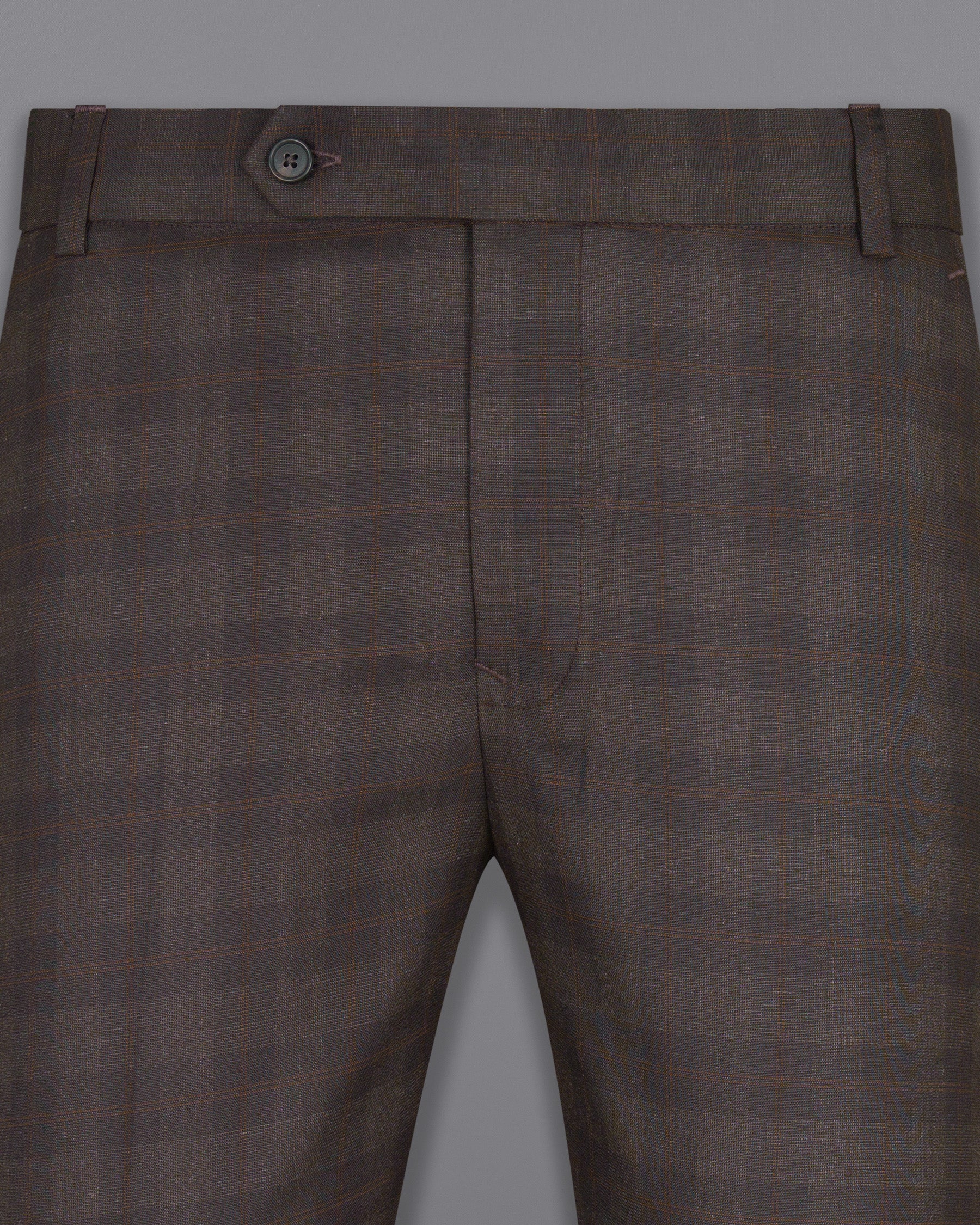 Thunder and Spice Brown Plaid Wool Rich Pant