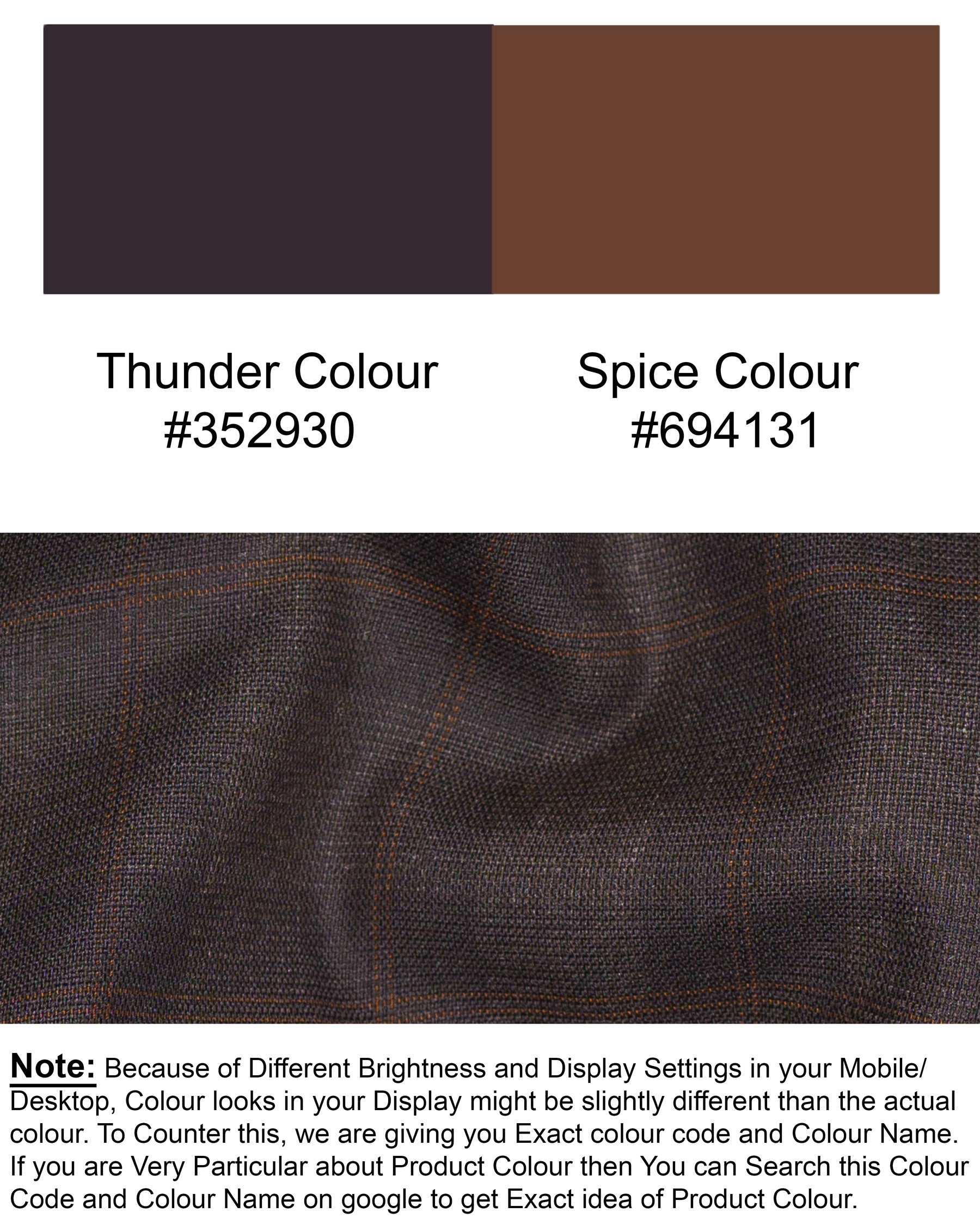 Thunder and Spice Brown Plaid Wool Rich Pant