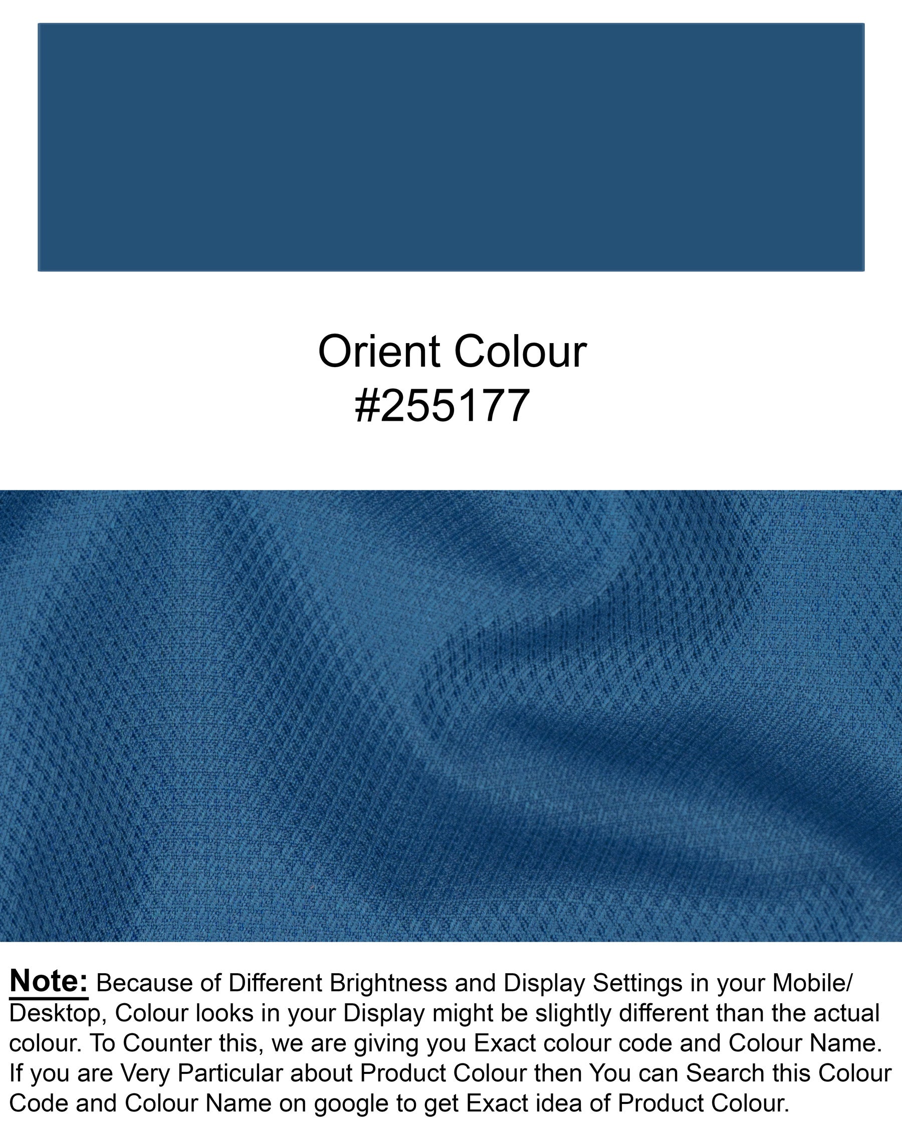 Orient Blue Diamond Textured Woolrich Pant