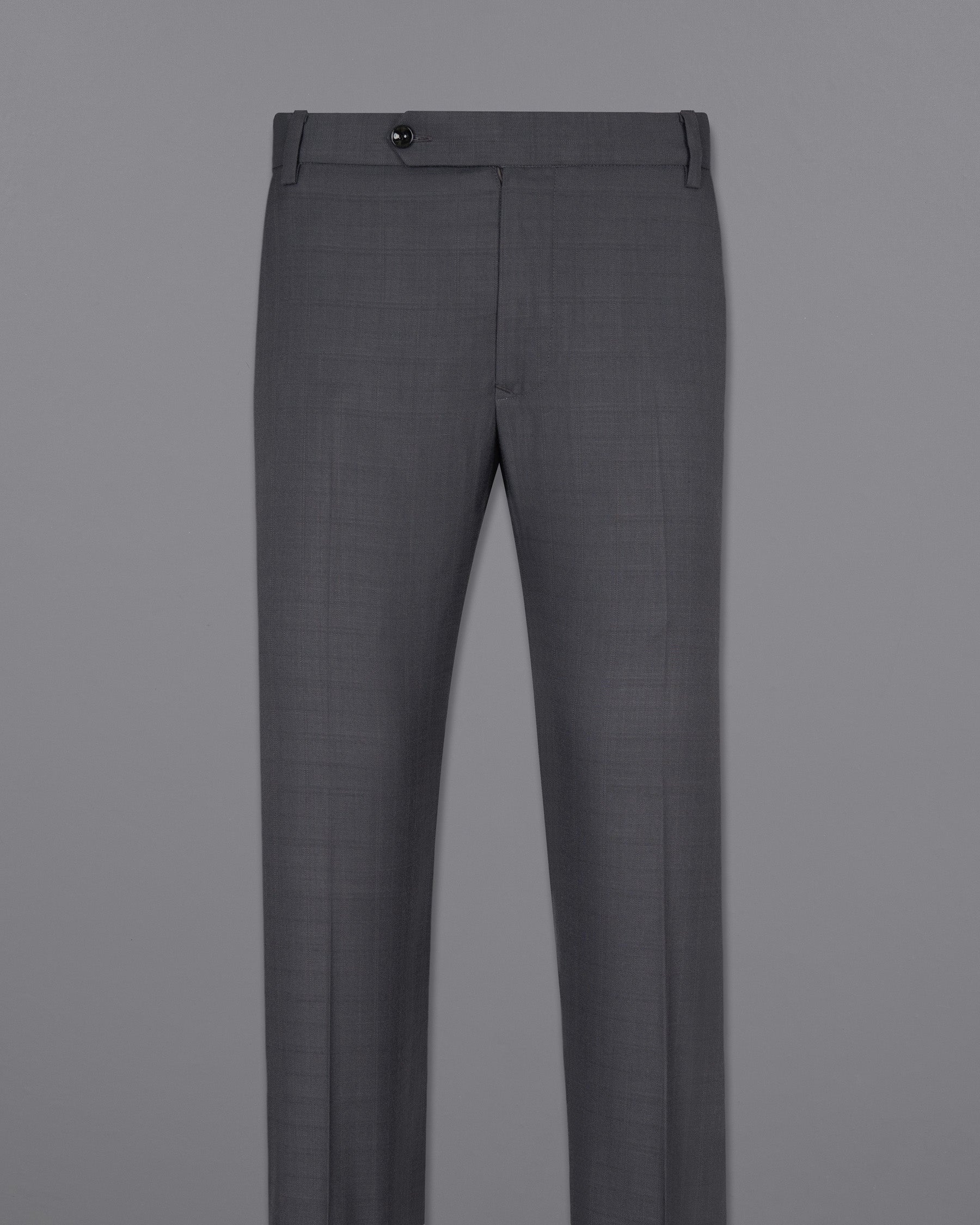 Mulled grey subtle Plaid Wool Rich Pant