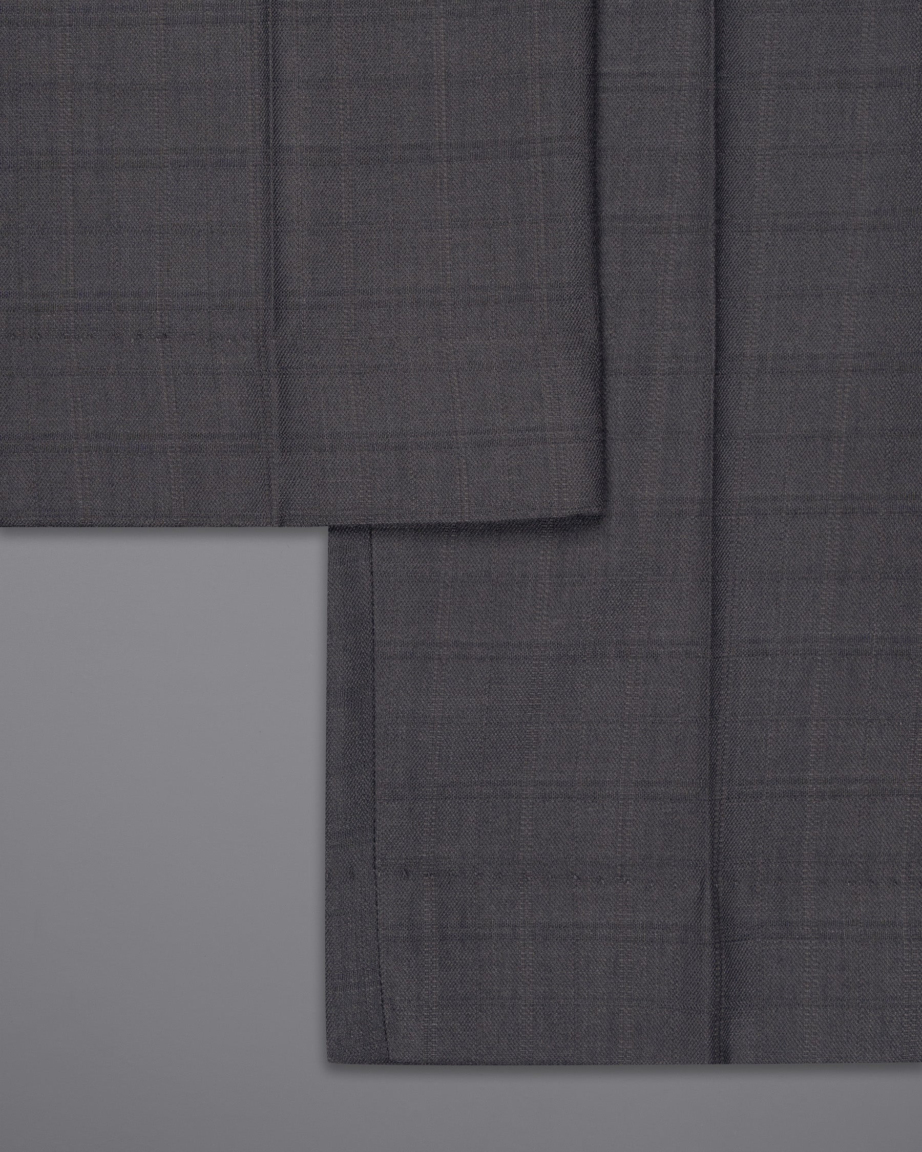 Mulled grey subtle Plaid Wool Rich Pant