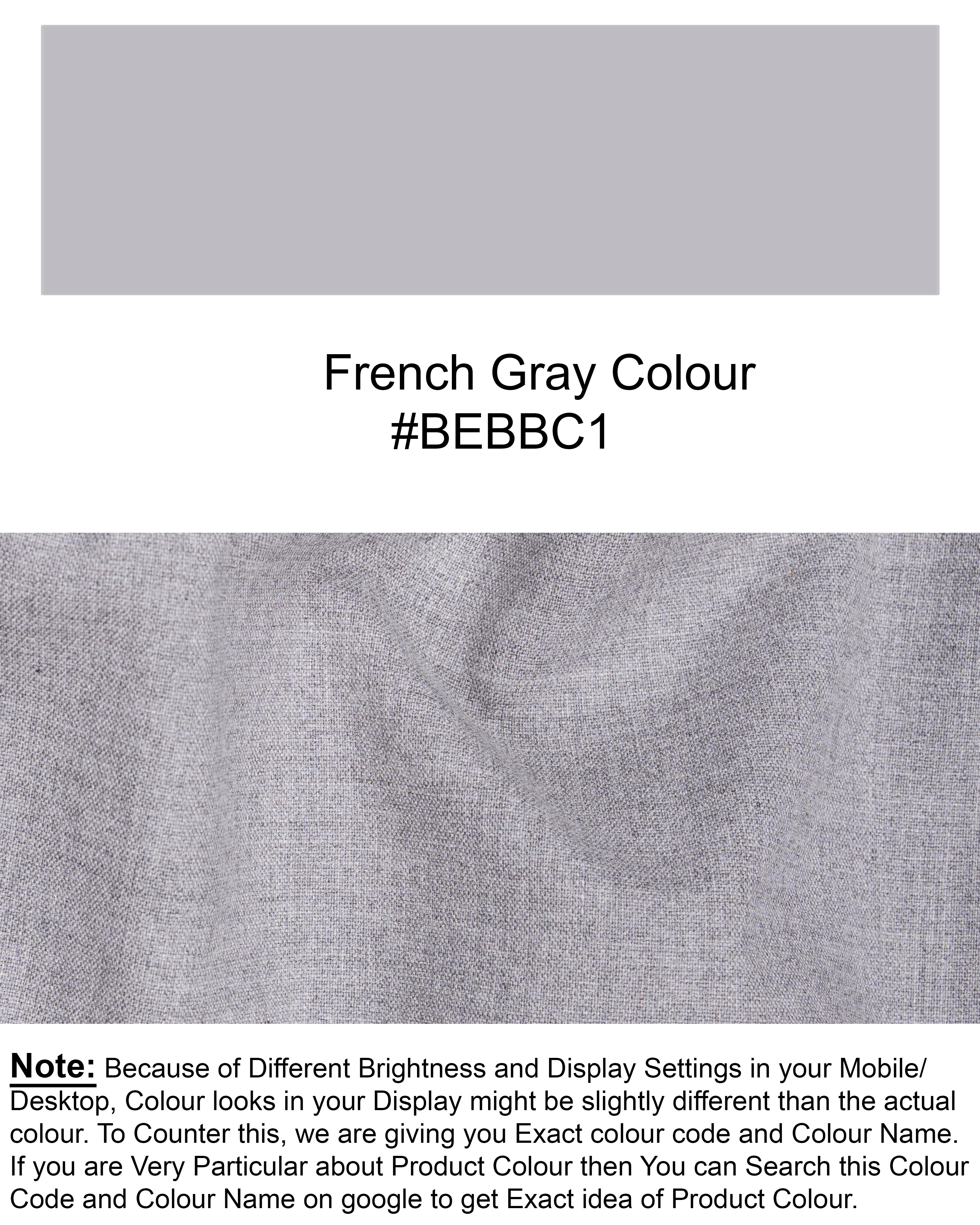 French Gray Wool Rich Pant T1495-28, T1495-30, T1495-32, T1495-34, T1495-36, T1495-38, T1495-40, T1495-42, T1495-44