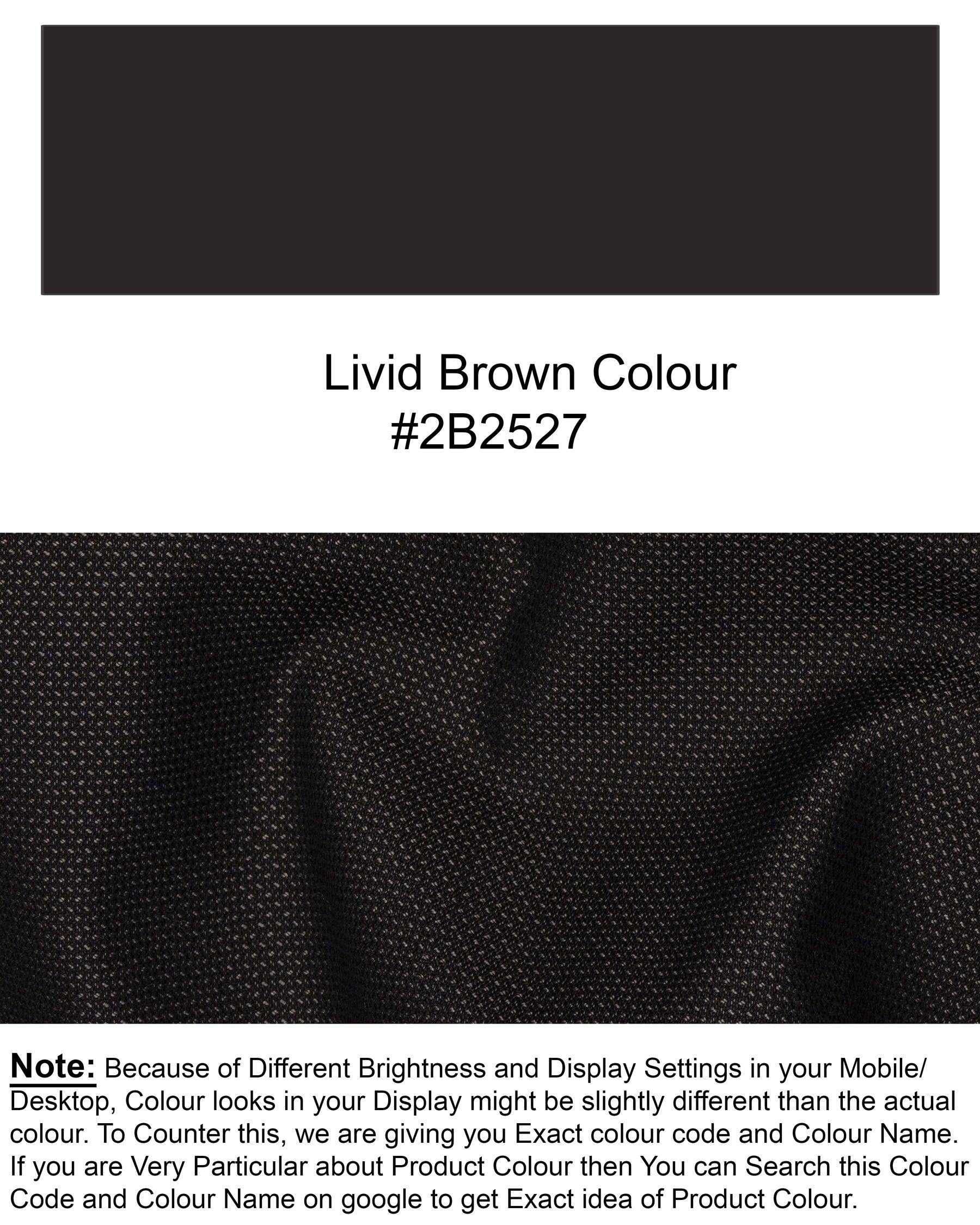 Blackish Brown Wool Rich Pant T1526-28, T1526-30, T1526-32, T1526-34, T1526-36, T1526-38, T1526-40, T1526-42, T1526-44