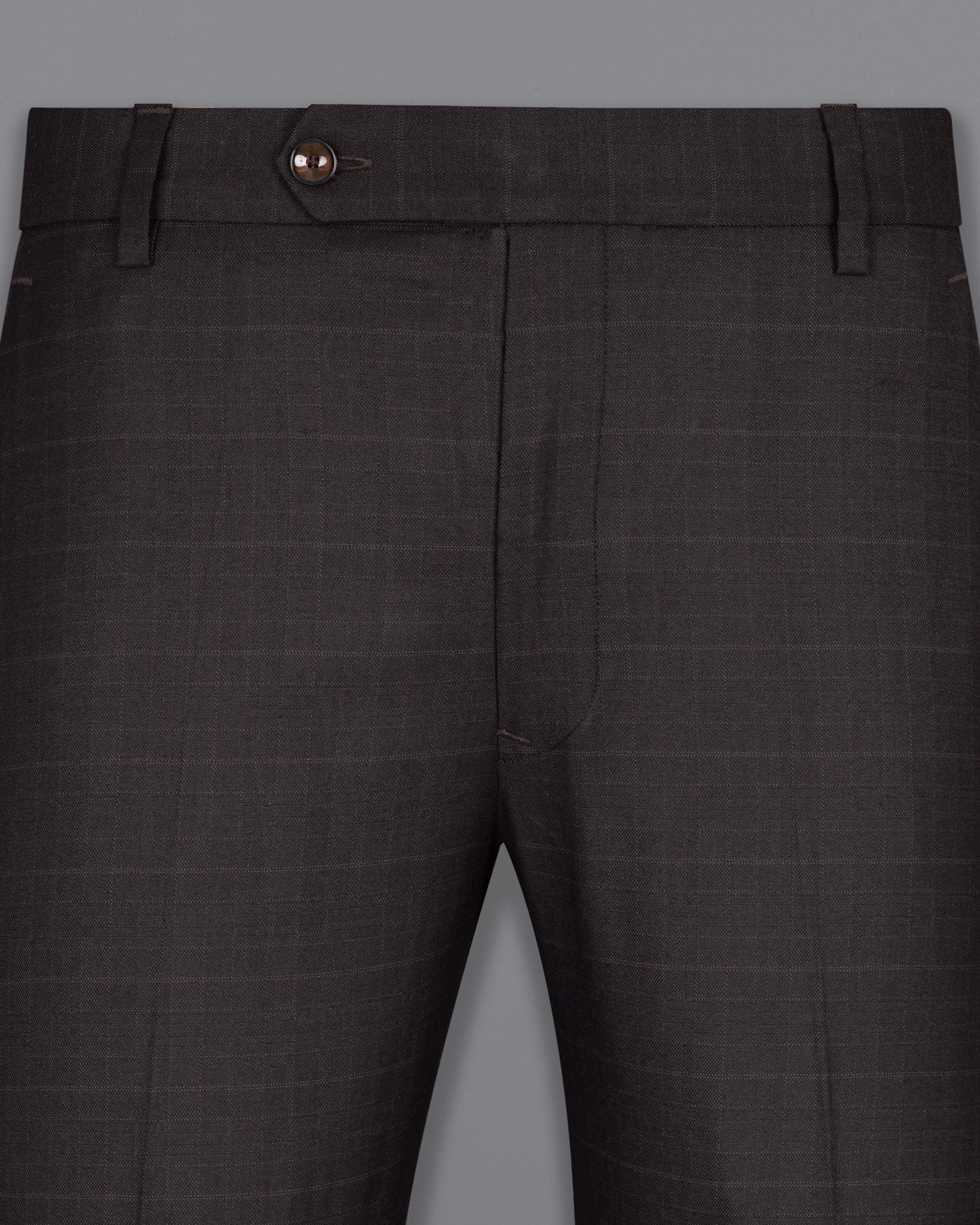 Piano Brown Plaid Premium Wool Rich Pant T1533-28, T1533-30, T1533-32, T1533-34, T1533-36, T1533-38, T1533-40, T1533-42, T1533-44