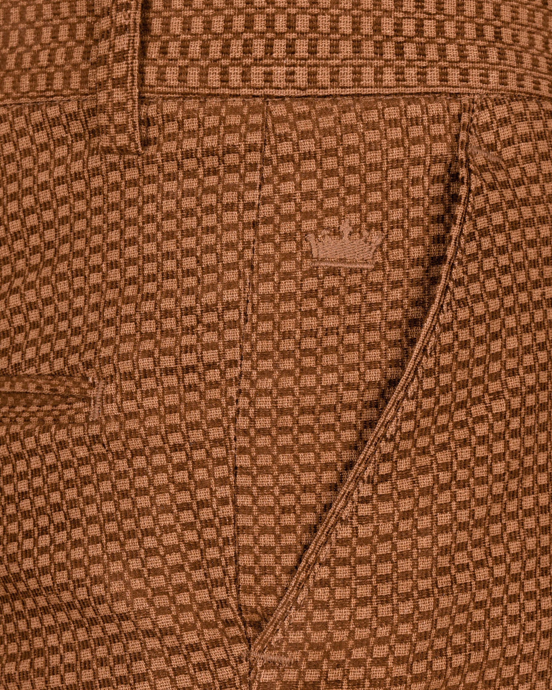 Cape Palliser Brown Velvet Corduroy Box patterned Sports Pant T1553-28, T1553-30, T1553-32, T1553-34, T1553-36, T1553-38, T1553-40, T1553-42, T1553-44