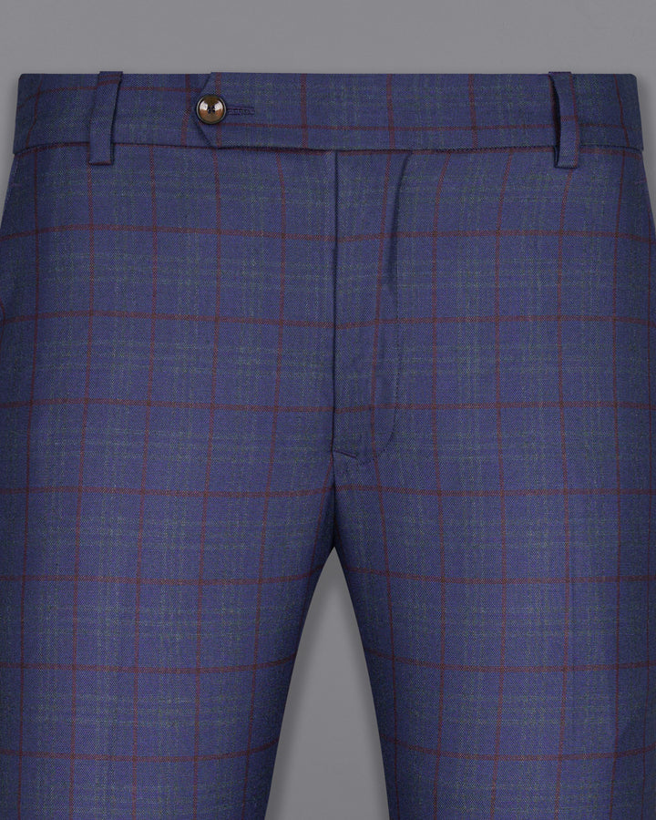 Buy VAN HEUSEN Checkered Polyester Blend Slim Fit Mens Work Wear Trousers   Shoppers Stop