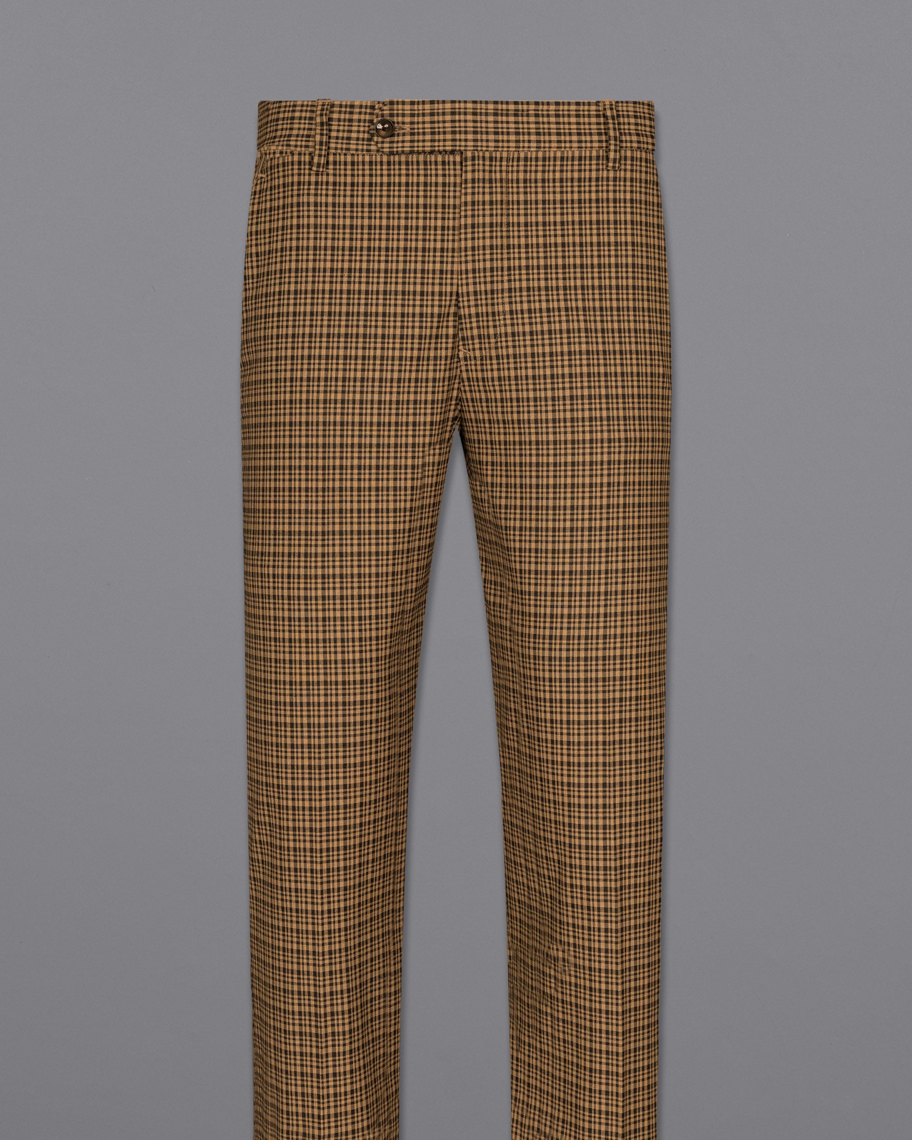 Manhattan Brown and Black Premium Cotton Belt Closure Sports Pant