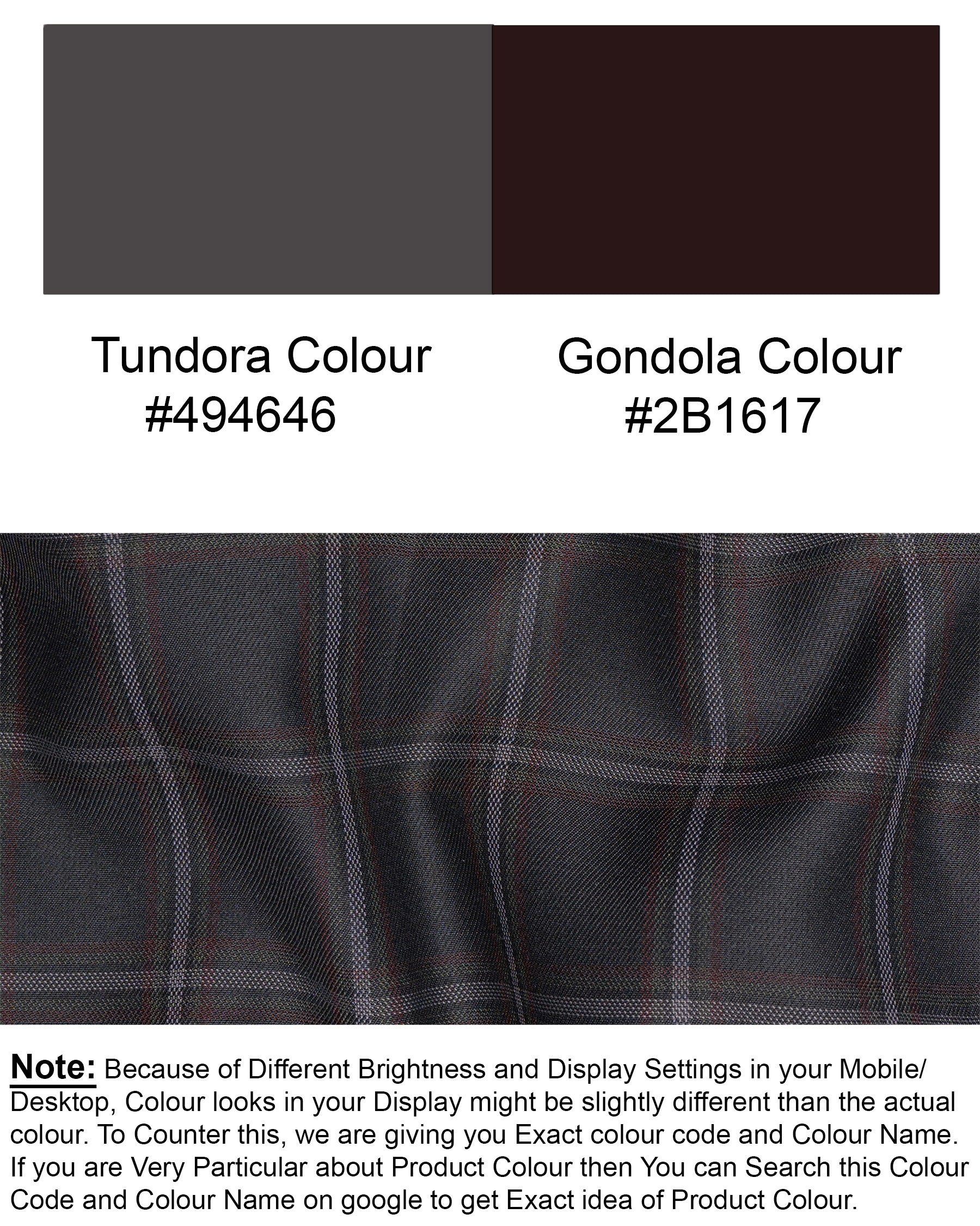 Tundora Gray windowpane Wool Rich Pant T1591-28, T1591-30, T1591-32, T1591-34, T1591-36, T1591-38, T1591-40, T1591-42, T1591-44