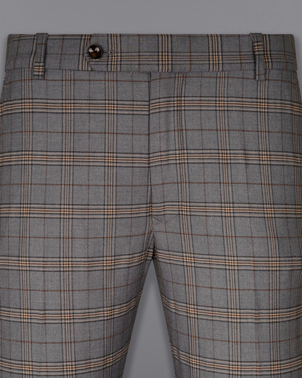 Chicago Gray Super fine Plaid Wool Rich Pant T1604-28, T1604-30, T1604-32, T1604-34, T1604-36, T1604-38, T1604-40, T1604-42, T1604-44