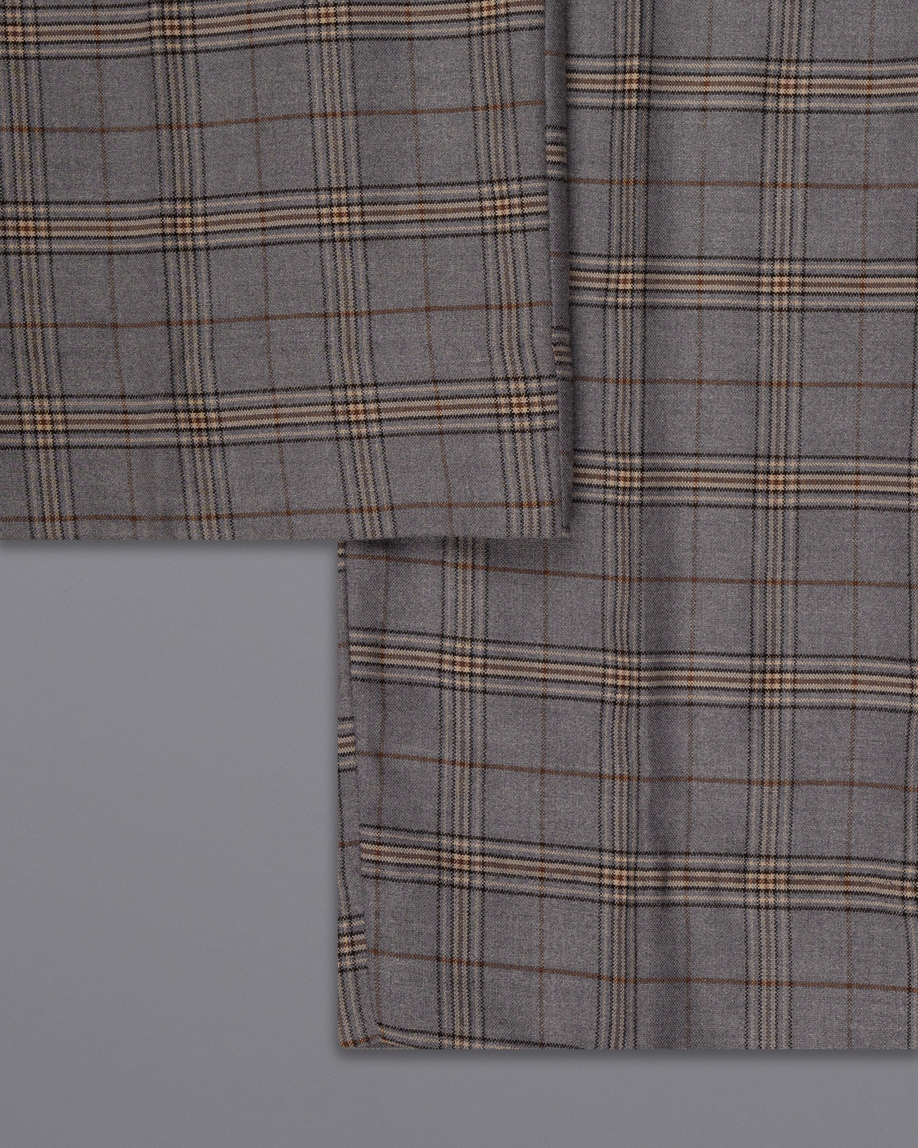 Chicago Gray Super fine Plaid Wool Rich Pant T1604-28, T1604-30, T1604-32, T1604-34, T1604-36, T1604-38, T1604-40, T1604-42, T1604-44