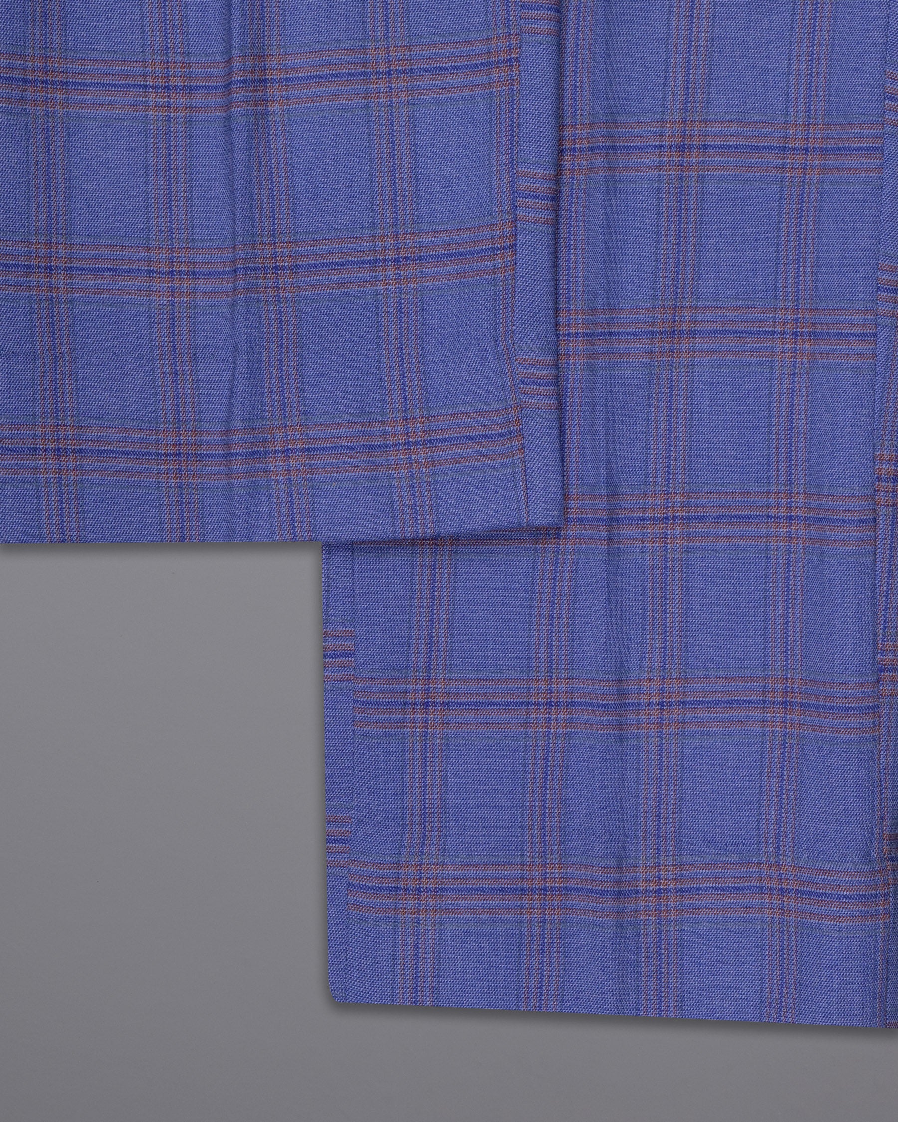 East Bay Blue Super fine Windowpane Wool Rich Pant T1612-28, T1612-30, T1612-32, T1612-34, T1612-36, T1612-38, T1612-40, T1612-42, T1612-44