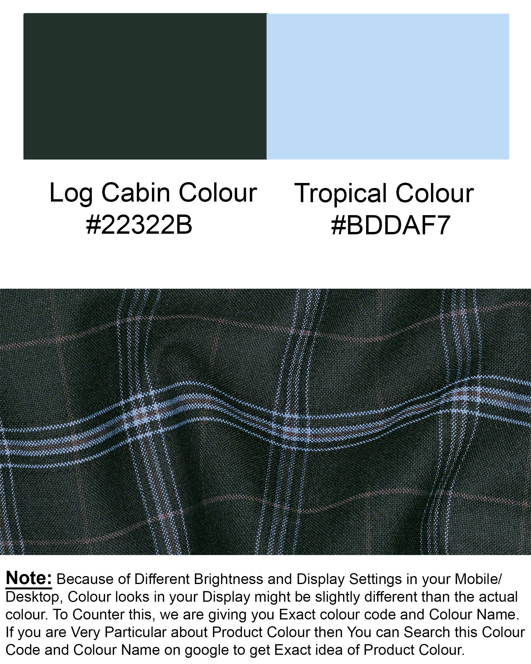 Log Cabin Green Super fine Windowpane Wool Rich Pant T1614-28, T1614-30, T1614-32, T1614-34, T1614-36, T1614-38, T1614-40, T1614-42, T1614-44