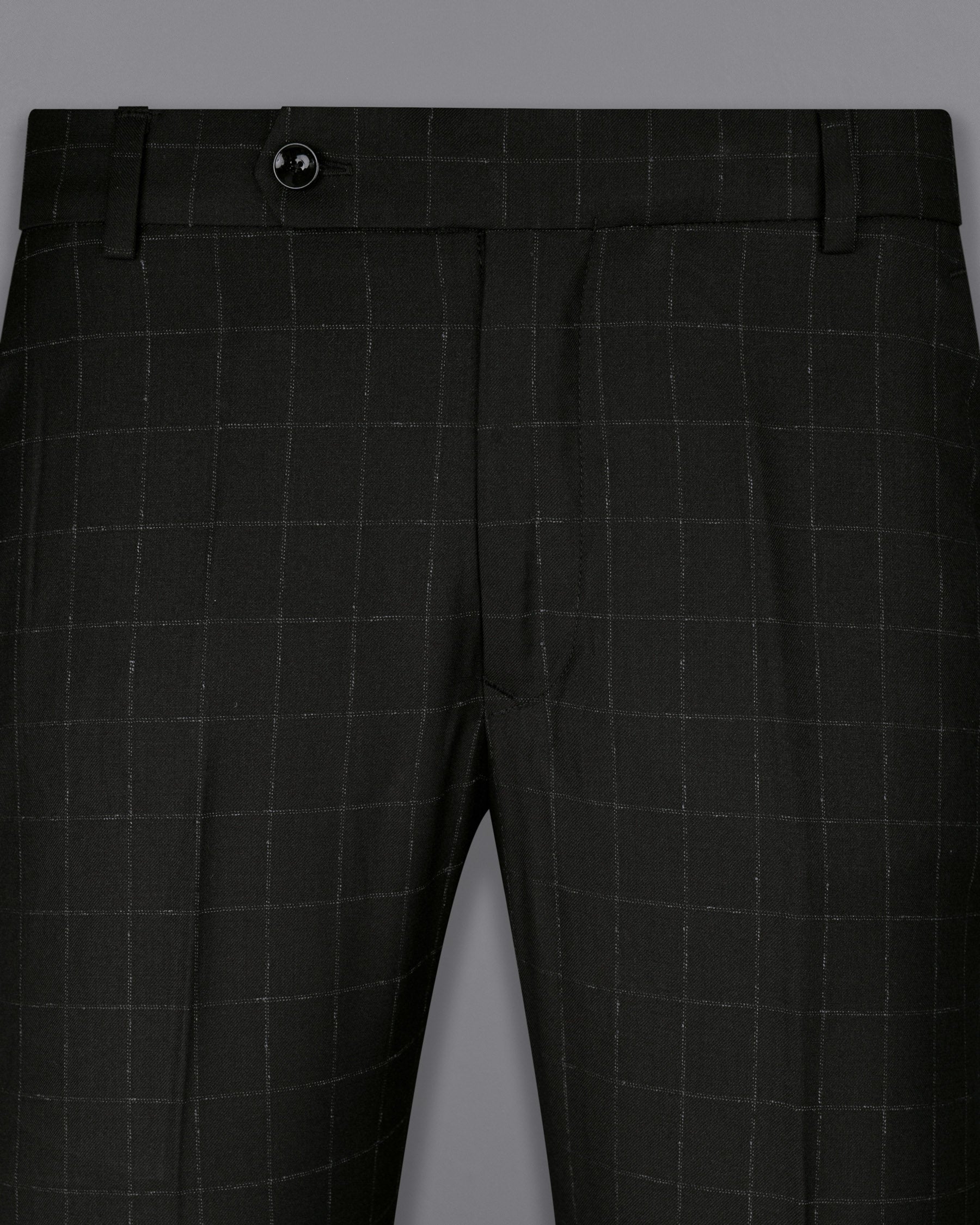 Log Cabin Black Super fine Windowpane Wool Rich Pant T1615-28, T1615-30, T1615-32, T1615-34, T1615-36, T1615-38, T1615-40, T1615-42, T1615-44