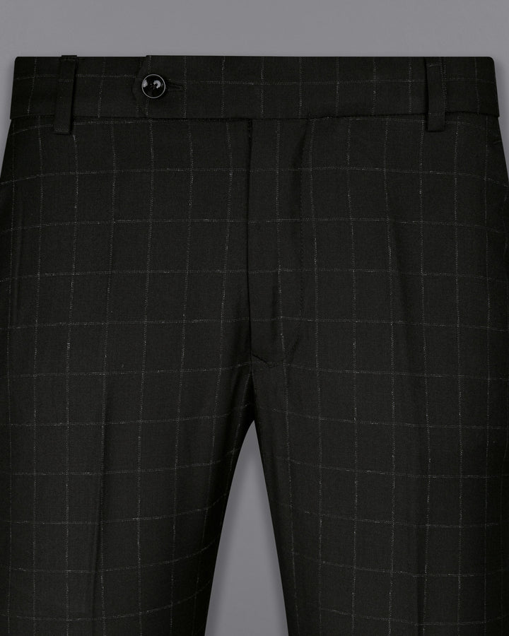 Buy Men Grey Mid Rise Check Pants Online In India