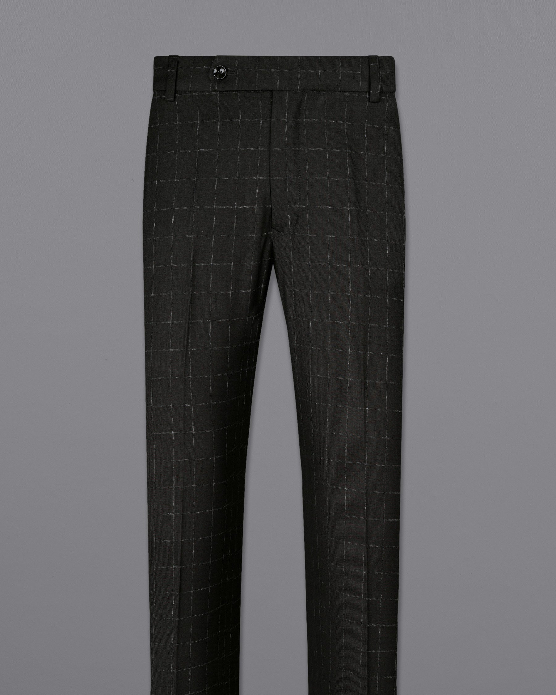 Log Cabin Black Super fine Windowpane Wool Rich Pant T1615-28, T1615-30, T1615-32, T1615-34, T1615-36, T1615-38, T1615-40, T1615-42, T1615-44