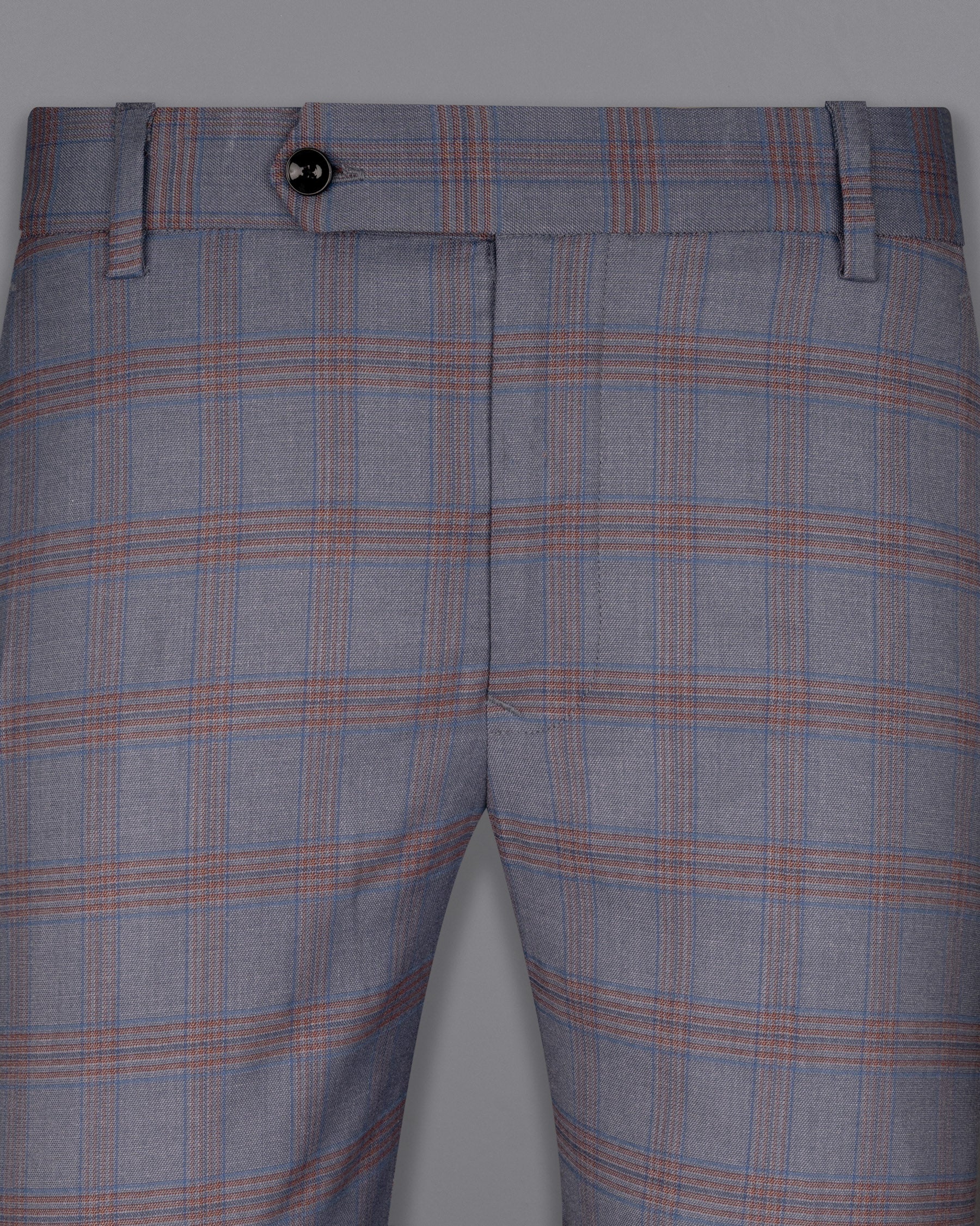 Manatee Grey Super fine Plaid Premium Cotton Pant T1630-28, T1630-30, T1630-32, T1630-34, T1630-36, T1630-38, T1630-40, T1630-42, T1630-44