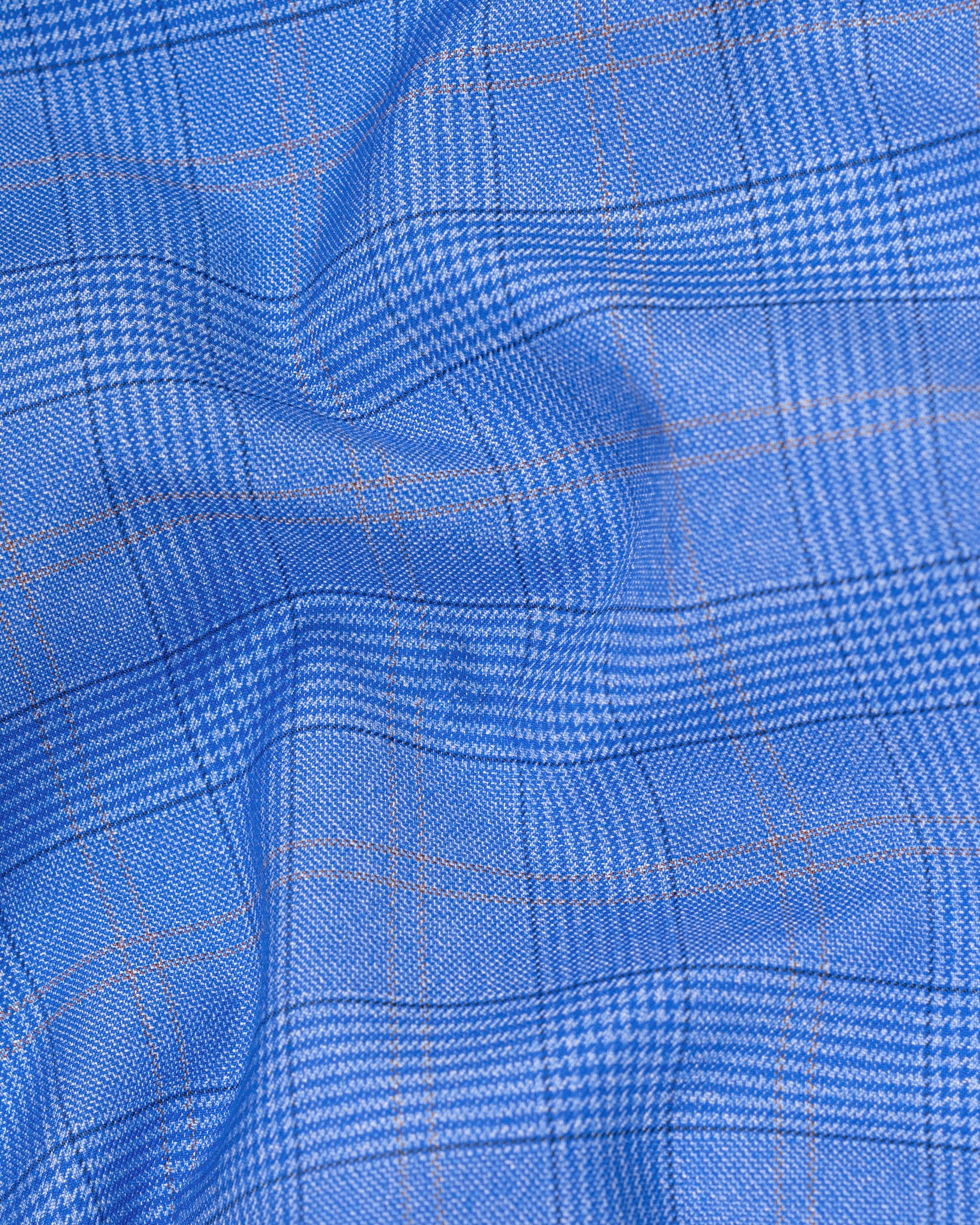 Cornflower Blue Super fine Plaid Woolrich Pant T1635-28, T1635-30, T1635-32, T1635-34, T1635-36, T1635-38, T1635-40, T1635-42, T1635-44